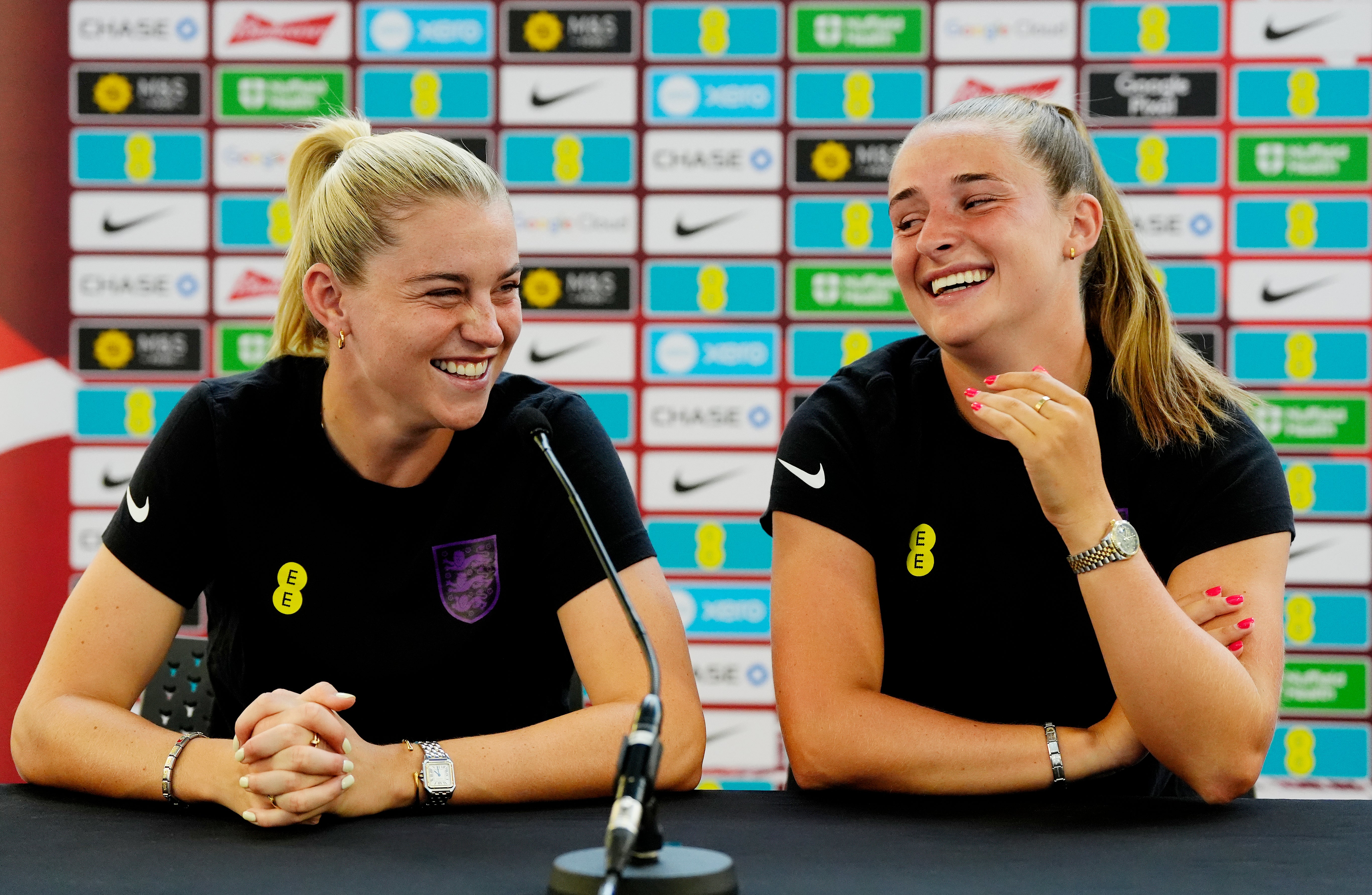 Russo, left, reveals she will be stepping away from social media during Euro 2025 while Ella Toone hopes to help other players relax during the tournament