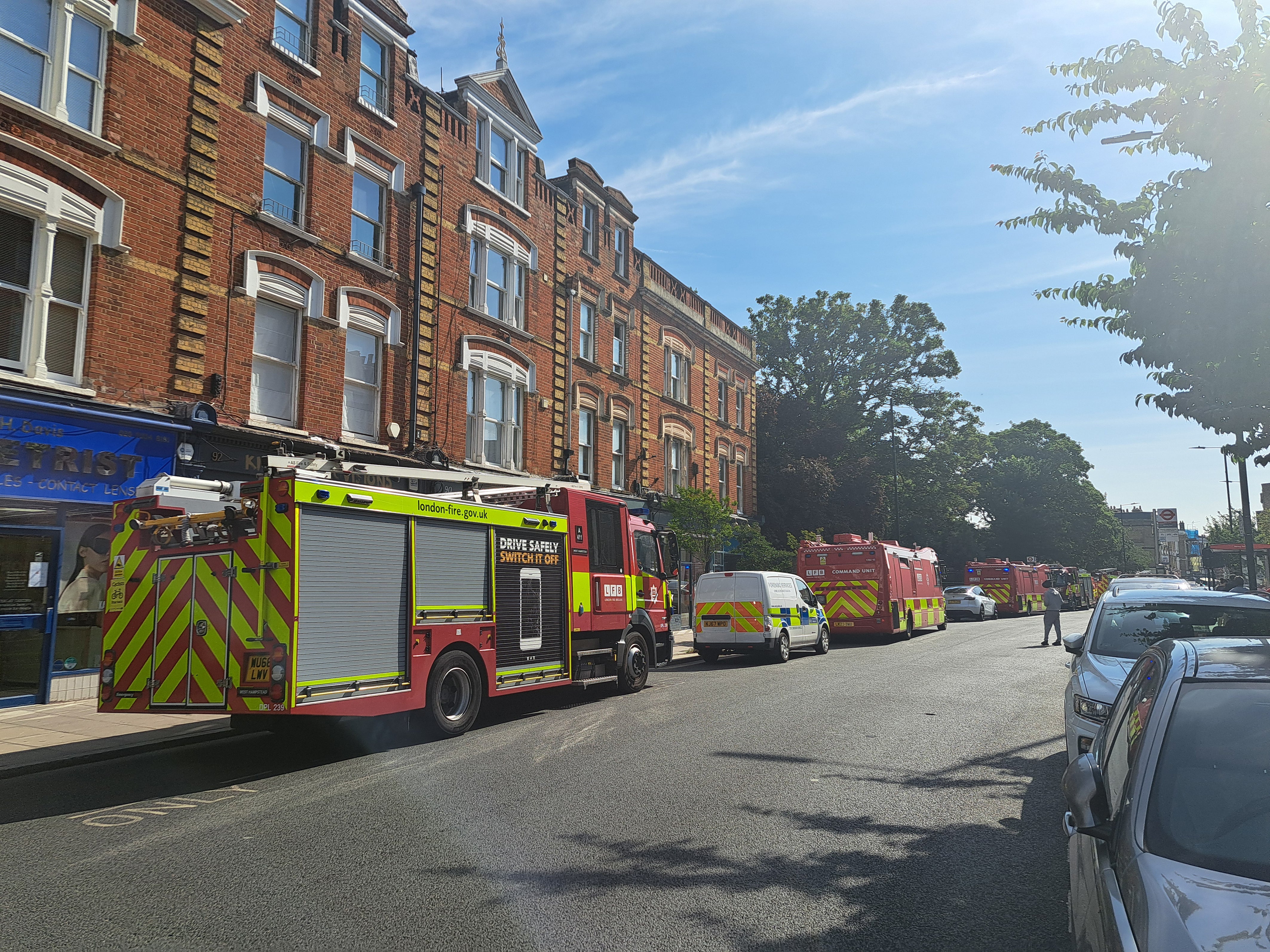 Six fire engines and 40 firefighters were called to the scene earlier today