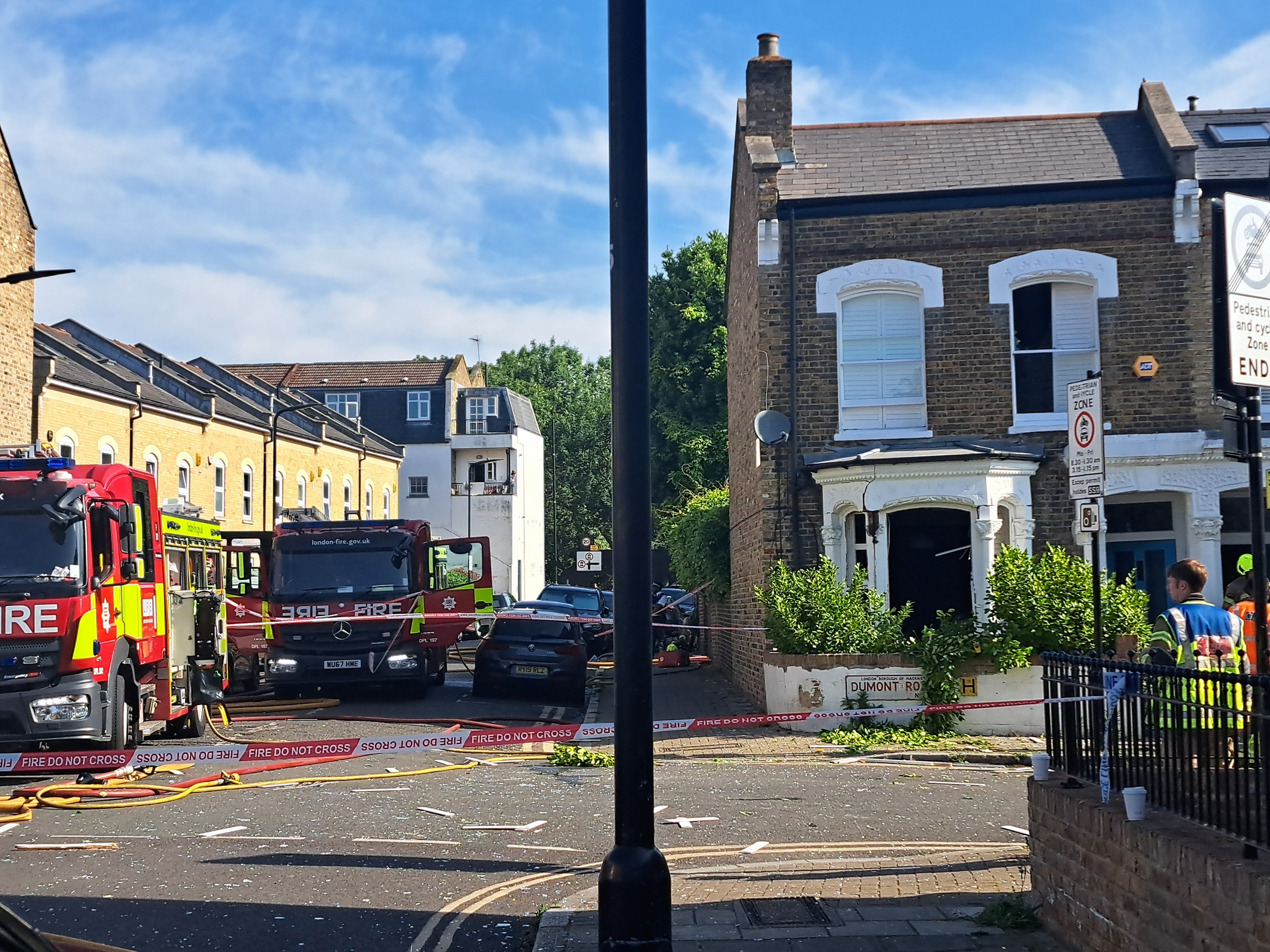 The Metropolitan Police said a 46-year-old woman was found inside the property with stab wounds