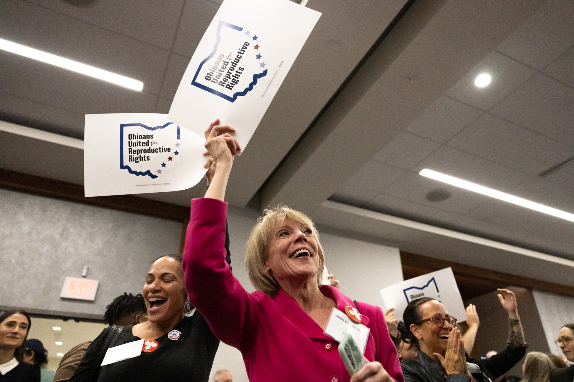 Abortion access advocates celebrate after Ohio residents passed a constitutional amendment guaranteeing the right to an abortion in the state in 2023. A new bill from state Republicans seeks to challenge the amendment and classify abortion as homicide
