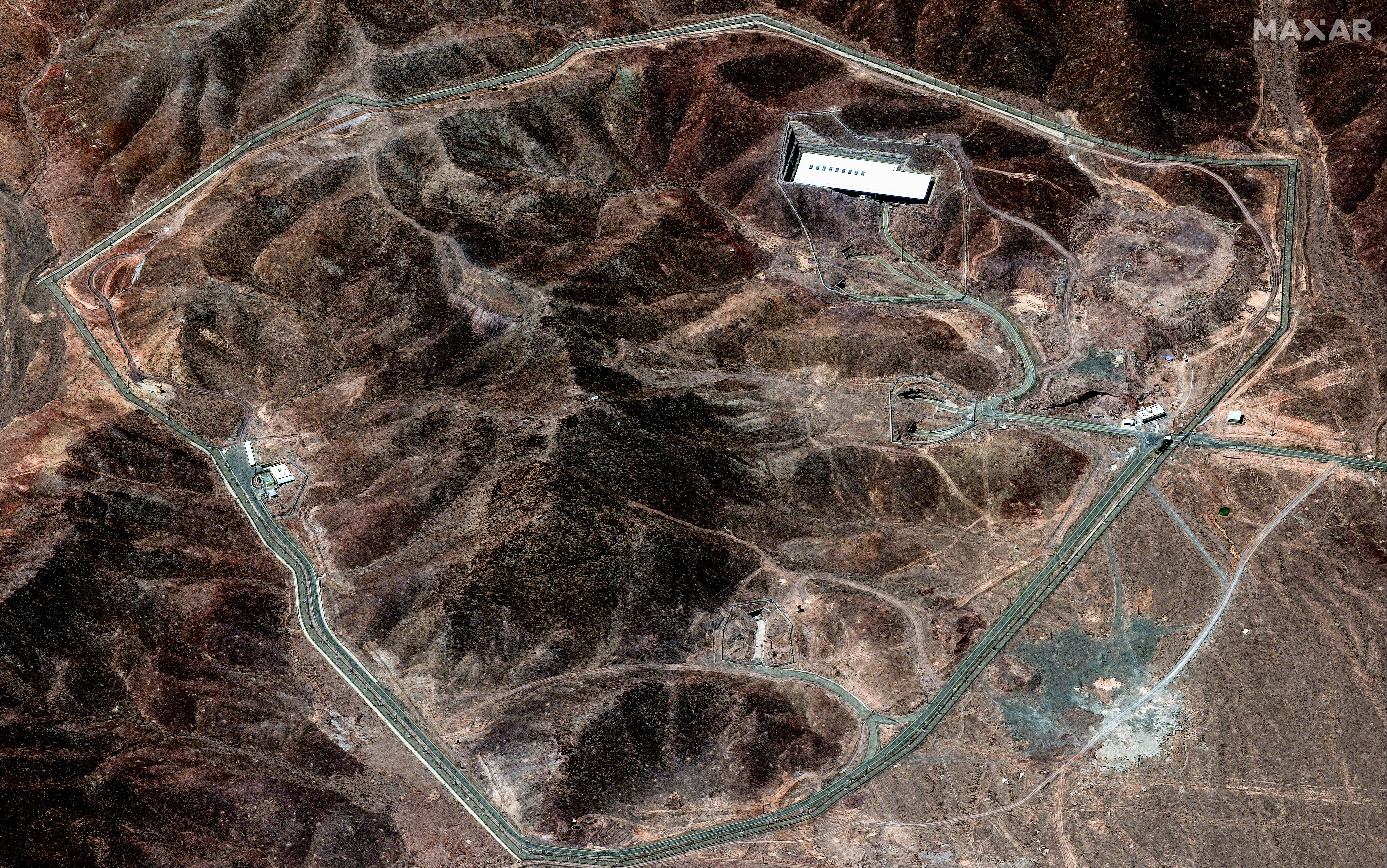 This satellite image picture shows the Fordow nuclear facilities a week before the U.S. bombing, on 14 June