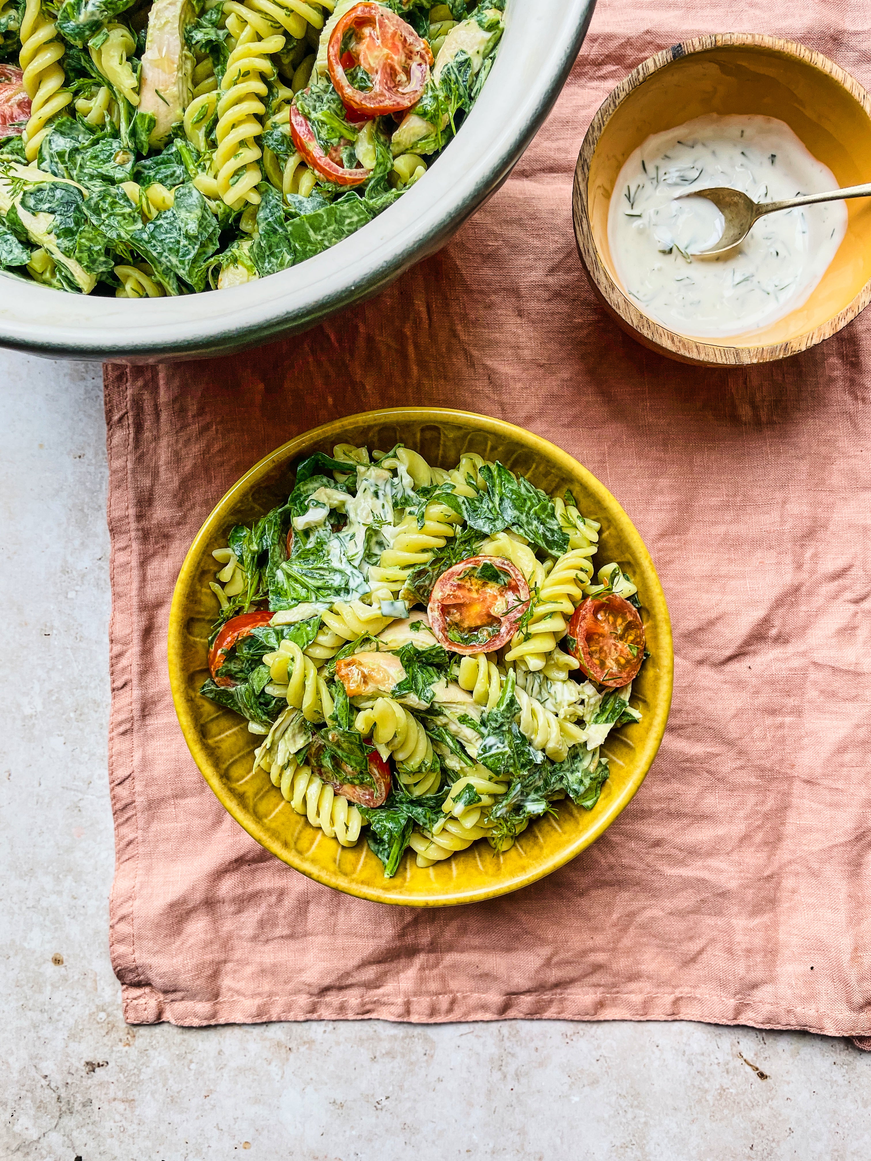 Like a picnic in a bowl: fresh dill, tender chicken and ripe tomatoes keep this pasta salad anything but boring