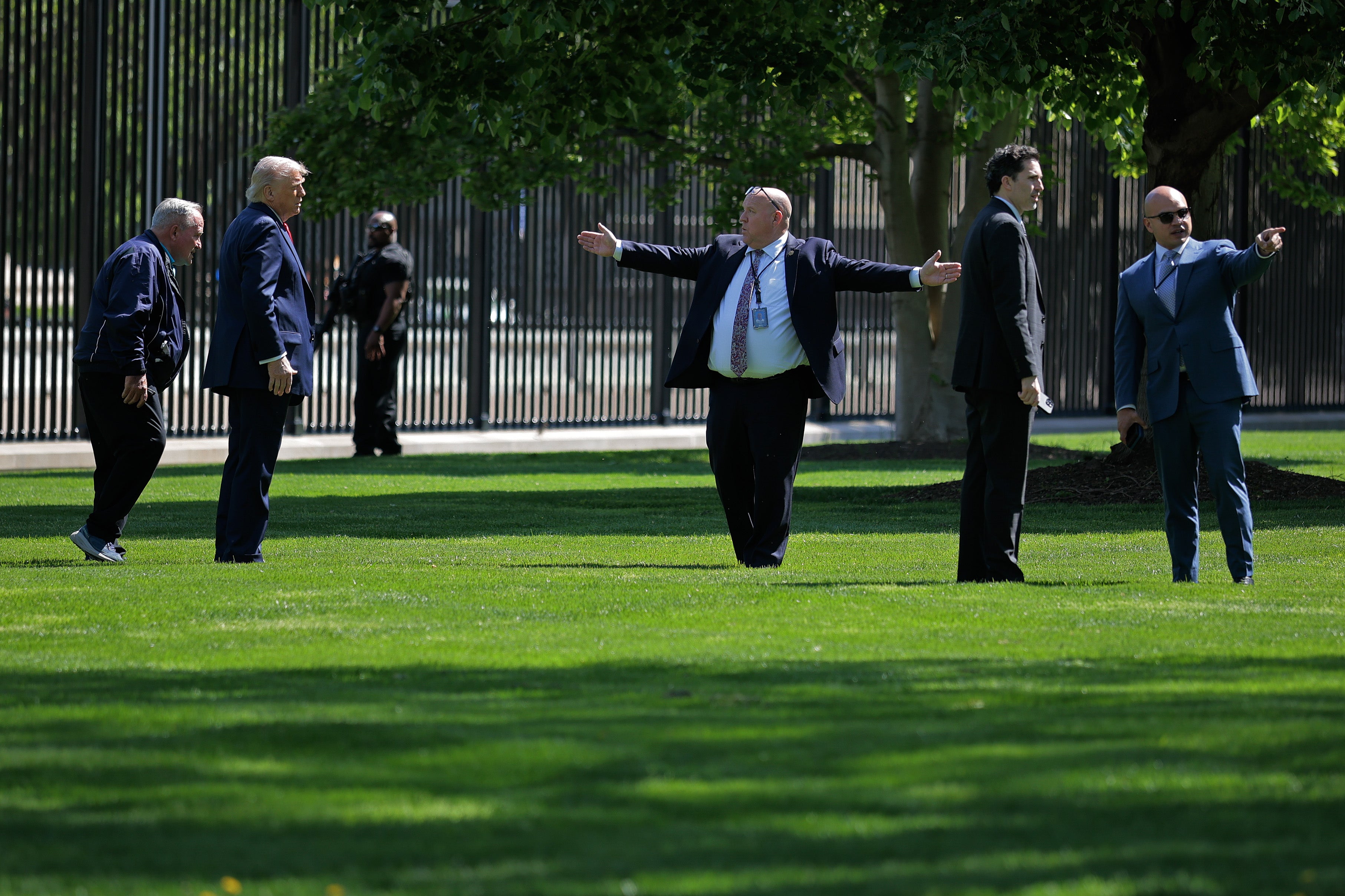 The poles are part of several personal ‘touches’ previously promised by Trump, including new artwork, an overhaul of the Oval Office decor and possibly covering up the lawn in the Rose Garden