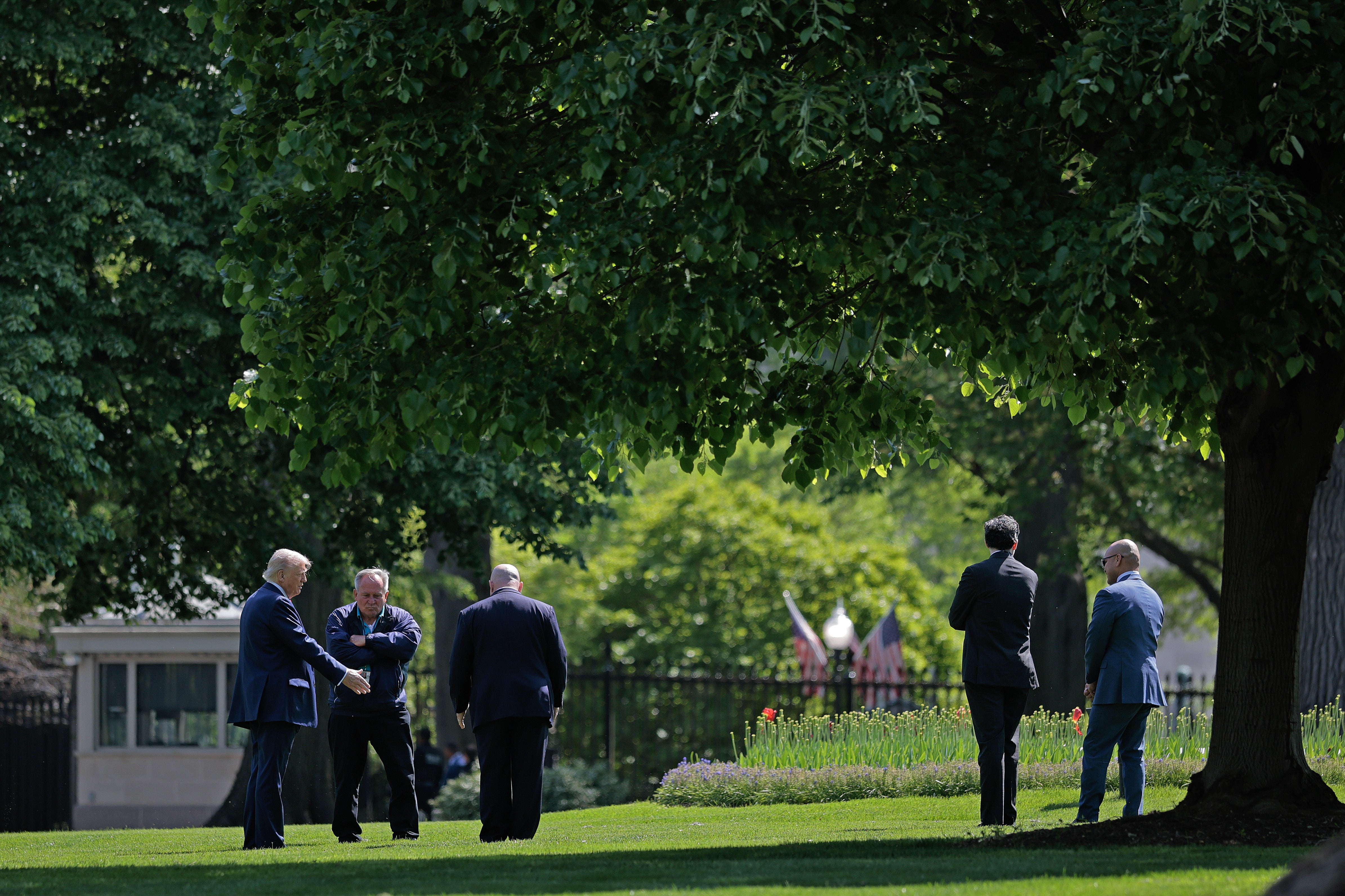 Trump’s Tuesday excitement for the new flagpoles came roughly eight hours after he issued a thinly veiled threat against Iran, demanding an ‘UNCONDITIONAL SURRENDER’ from Iranian forces
