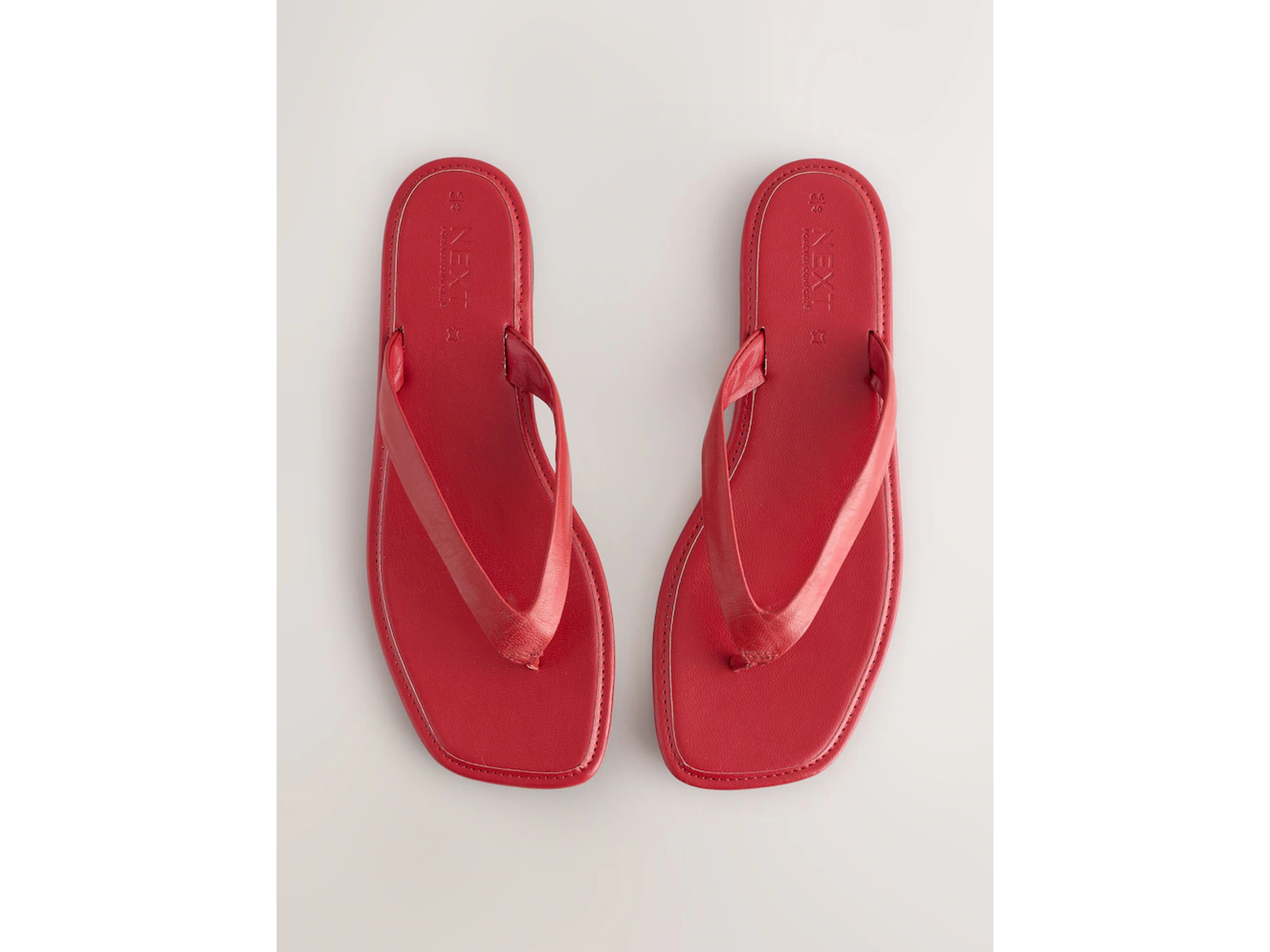 Best flip flop Indybest review Next red leather square toe flip flops