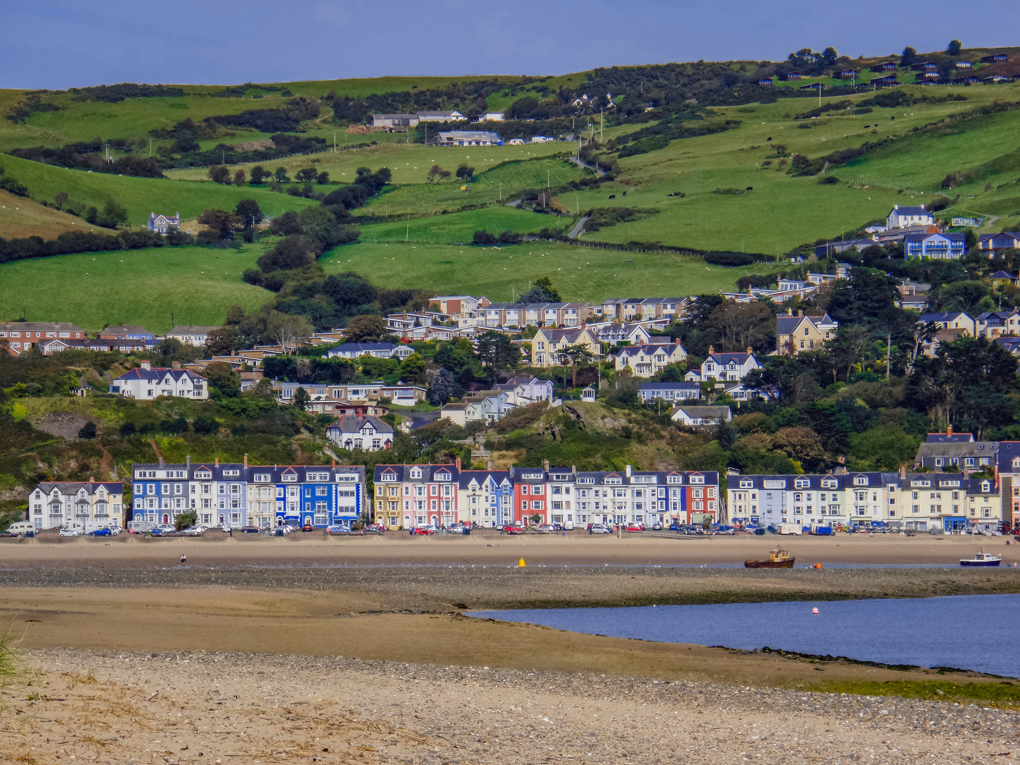 Gaze out accross the estuary and gold course from Trefeddian Hotel in Wales