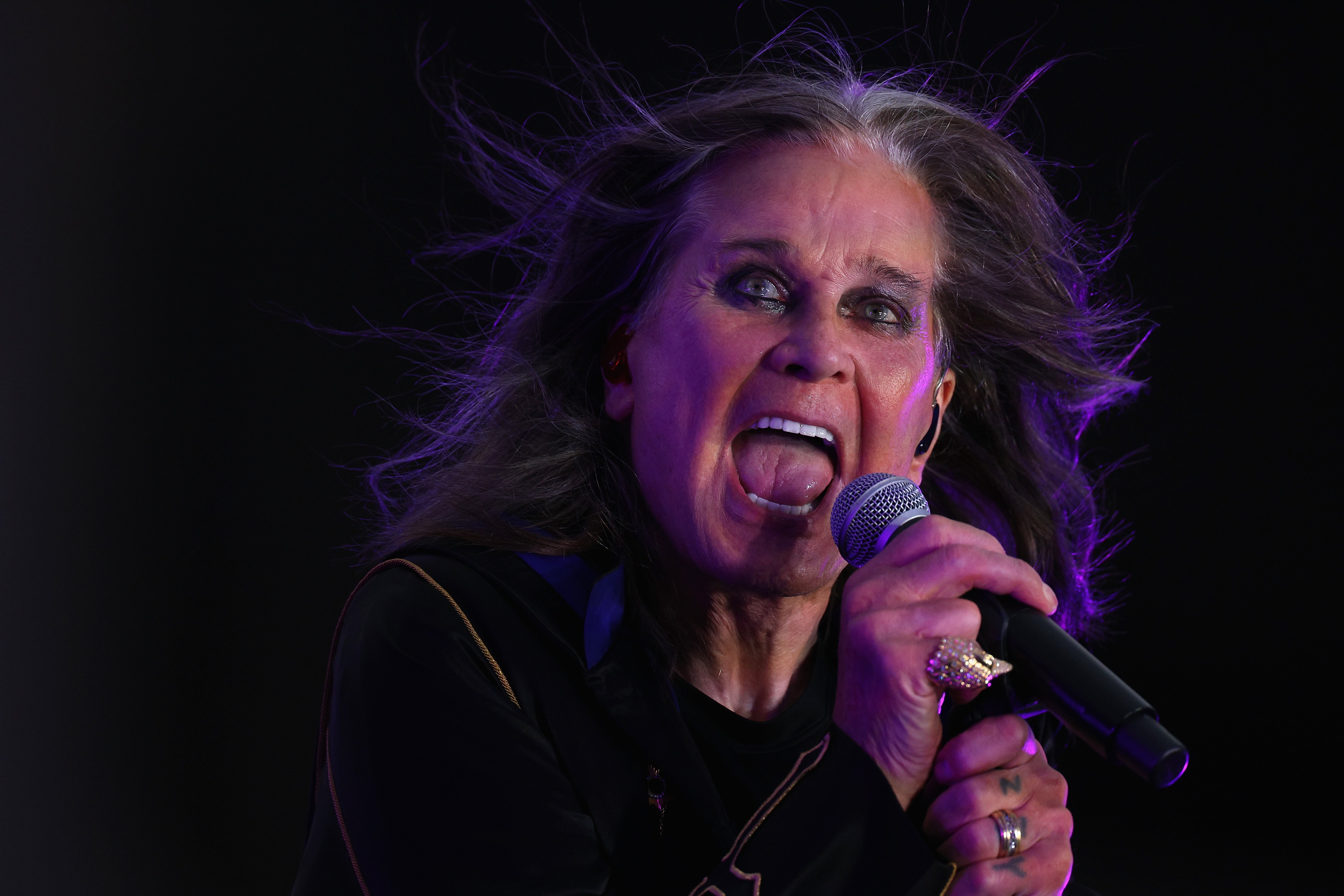 Ozzy Osbourne performing in Inglewood, California in 2022