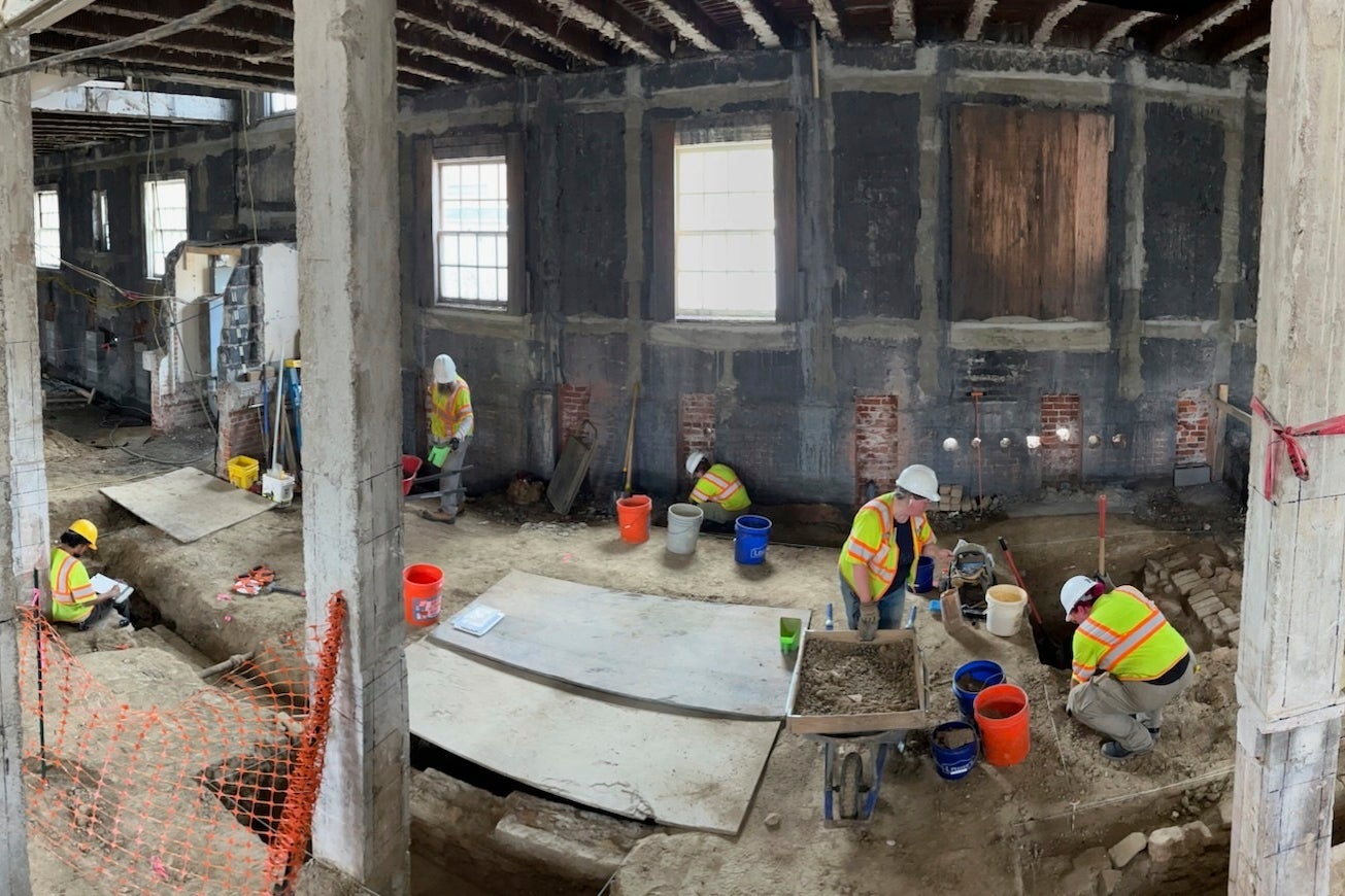 William & Mary archaeologists uncover a foundation from the 1700s that once held the nation's oldest surviving schoolhouse for Black children in 2025, in Williamsburg, Va. (William Mary/William Mary Center for Archaeological Research via AP)