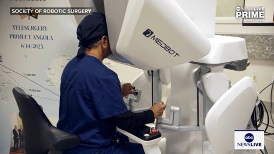 Doctor uses robot to remotely perform surgery on patient thousands of miles away
