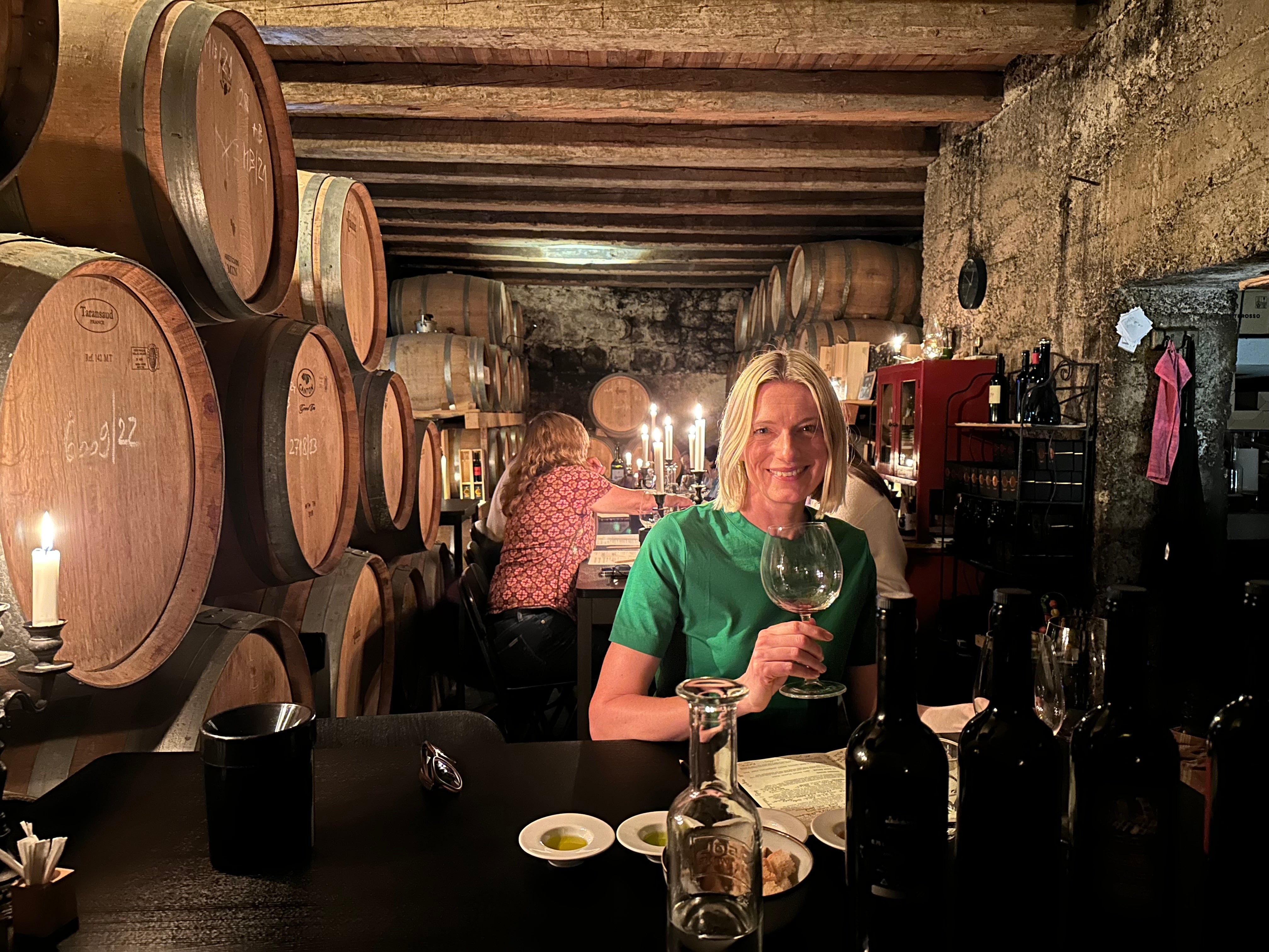 Joanna samples the local produce at Dubokovic Wines