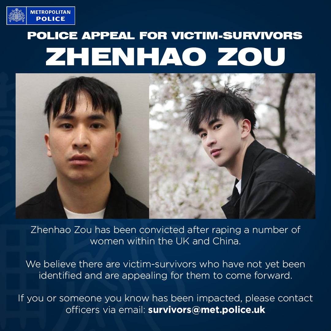 The Metropolitan Police publicly appealed for potential victims to contact them after Zhenhao Zou was convicted in March