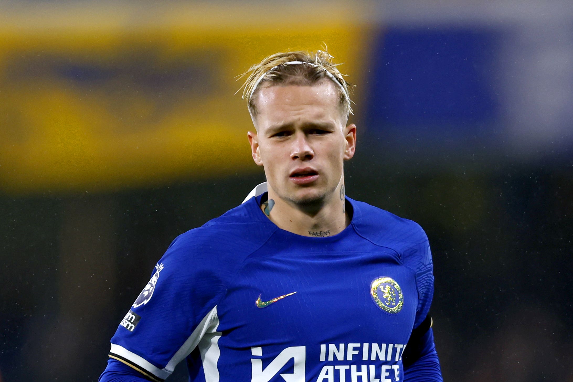 Chelsea’s Mykhailo Mudryk has been hit with a Football Association charge (Nigel French/PA)