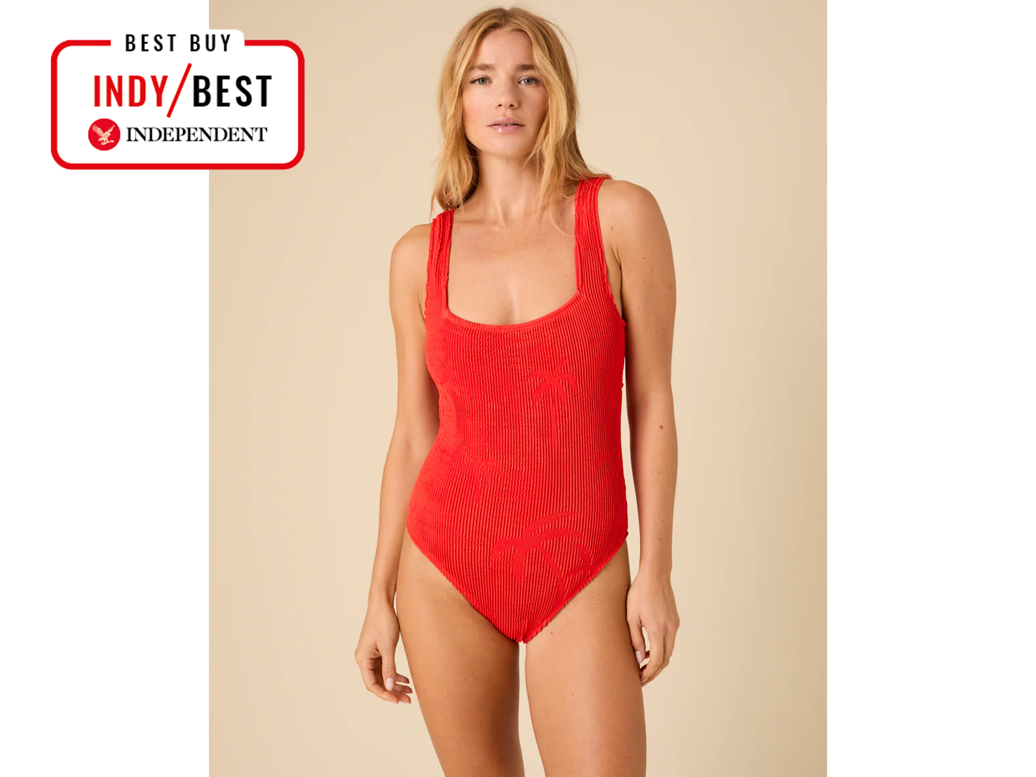 Best swimsuit IndyBest review Nobody’s Child red ribbed jacquard swimsuit