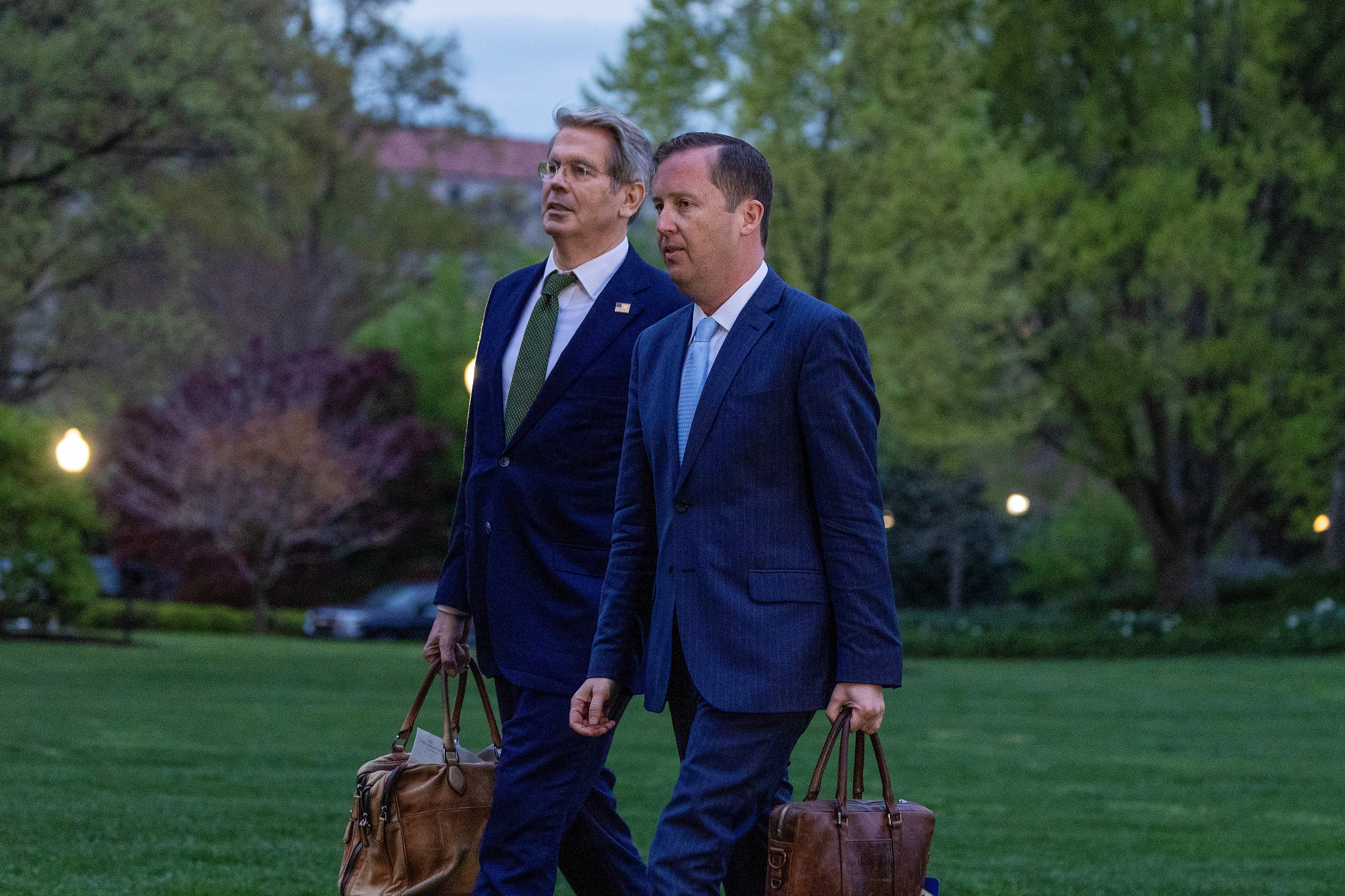 Treasury Secretary Scott Bessent (L) and Sergio Gor, assistant to President Donald Trump and director of the Presidential Personnel Office (R). Gor, who is responsible for the vetting of around 4,000 people, has reportedly not been vetted for his high-security clearance