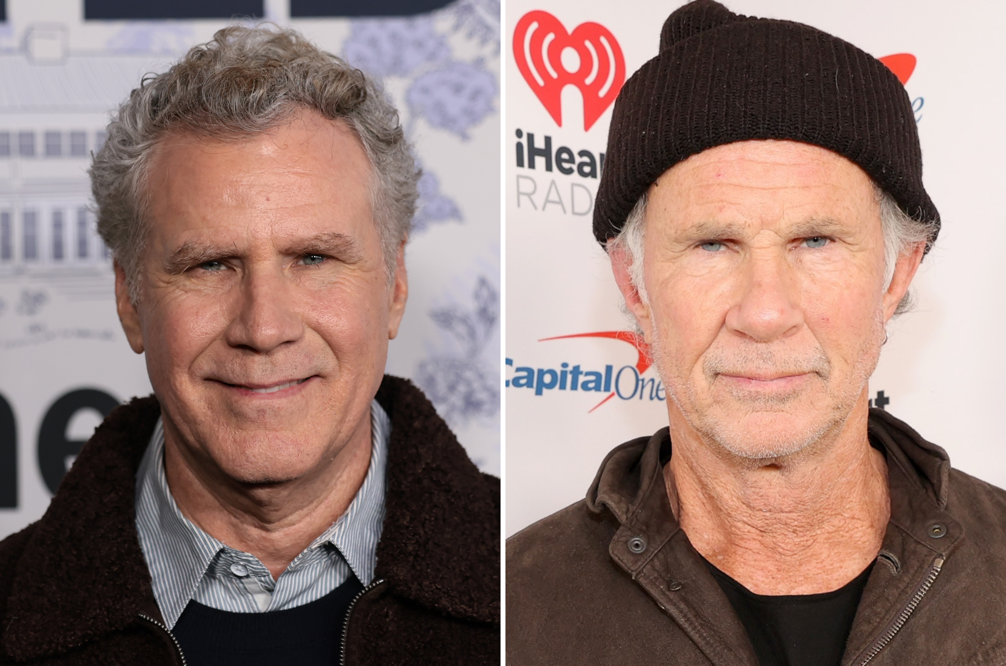 Will Ferrell (left) and Chad Smith (right) of the Red Hot Chili Peppers