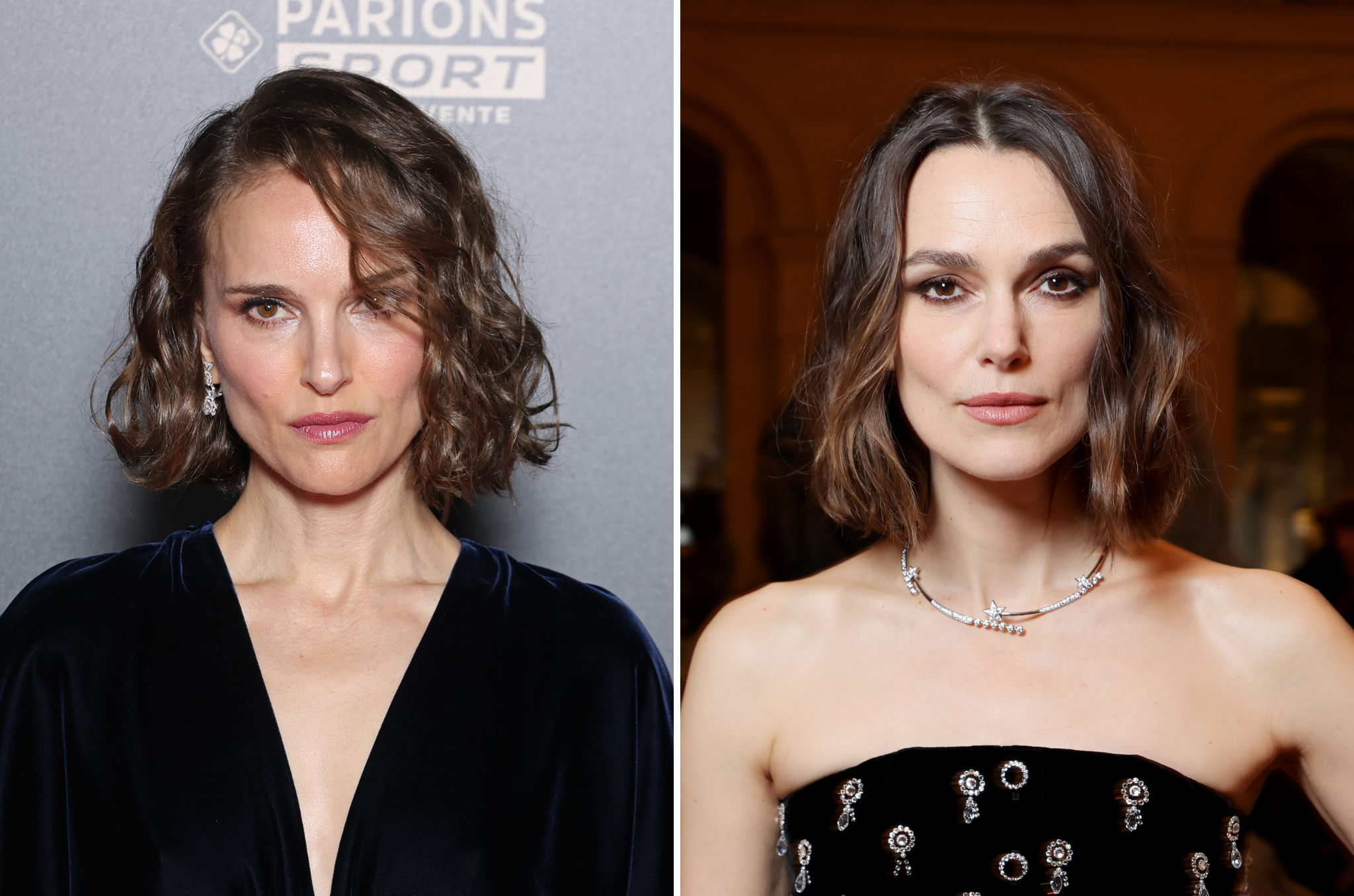 Israeli-born American actor Natalie Portman (left) and British actor Keira Knightley (right)