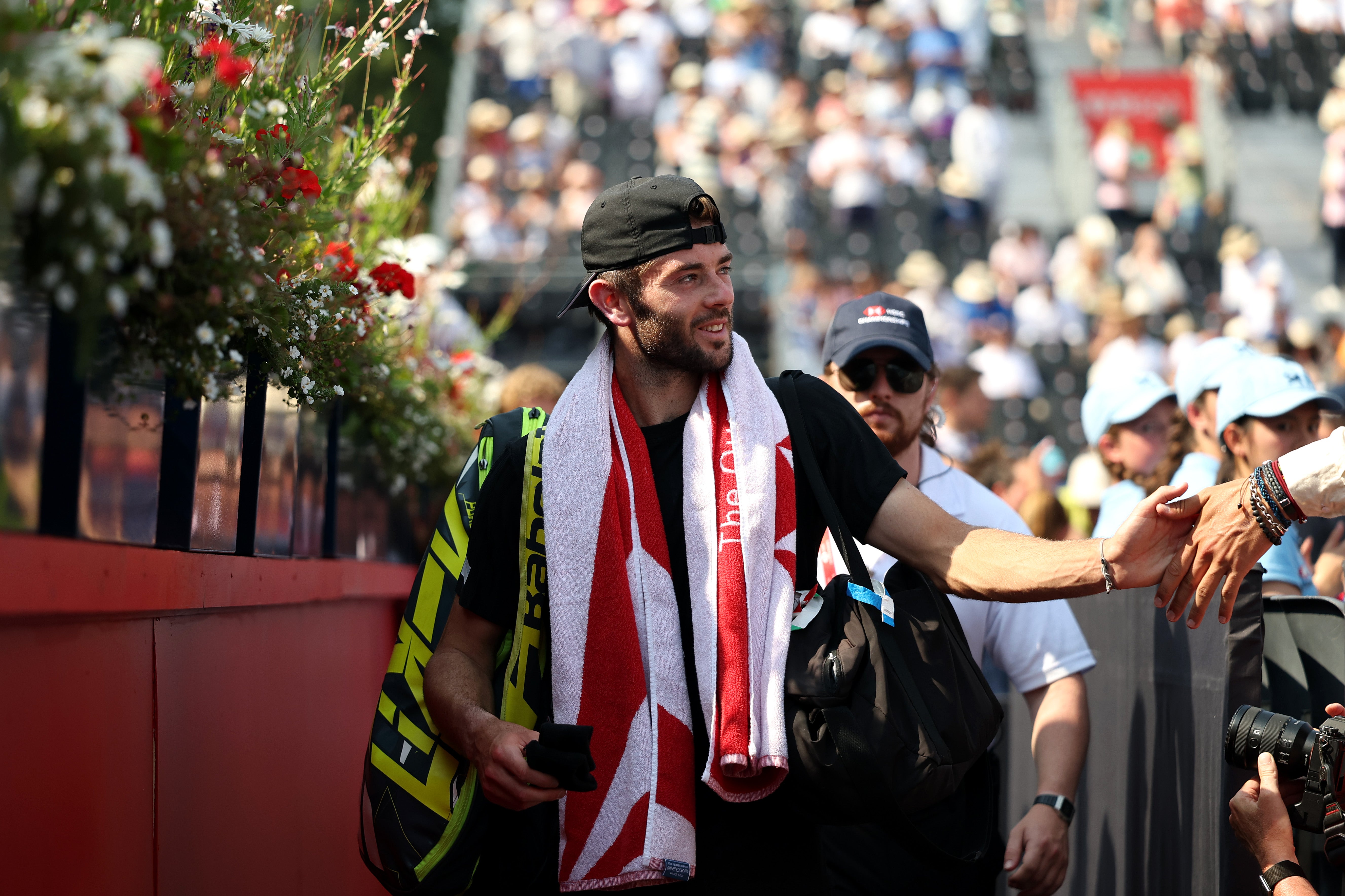 Fearnley takes the acclaim of the crowd at Queen's