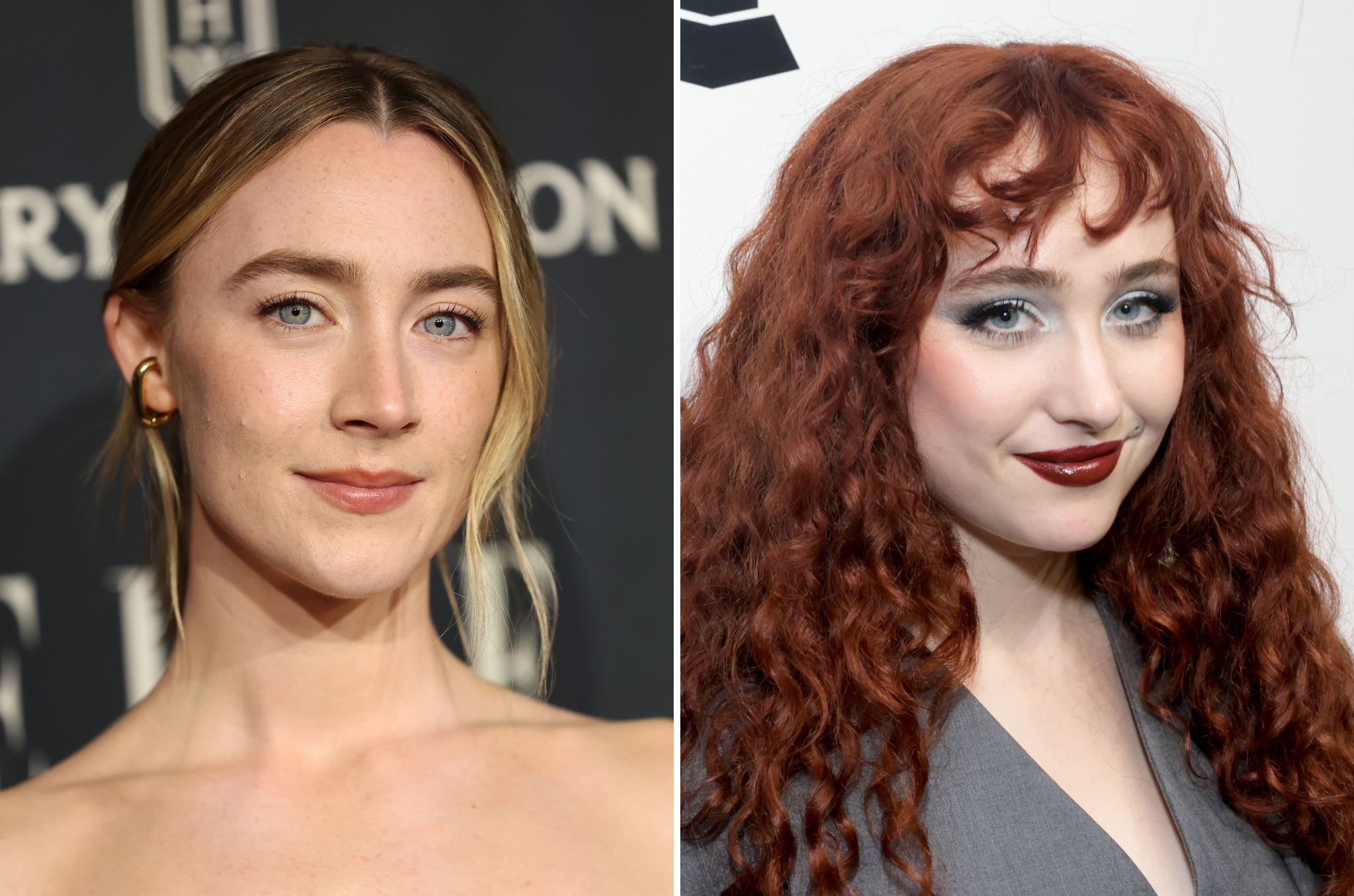 Oscar-nominated actor Saoirse Ronan (left) and pop star Chappell Roan (right)