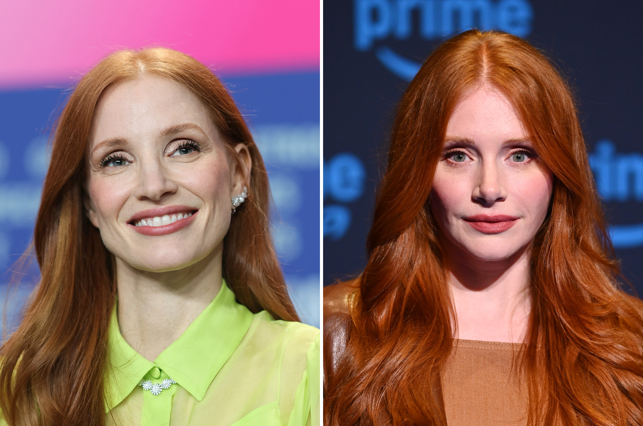 Oscar-winning ‘The Eyes of Tammy Faye’ actor Jessica Chastain (left) and Jurassic World’s Bryce Dallas Howard (right)
