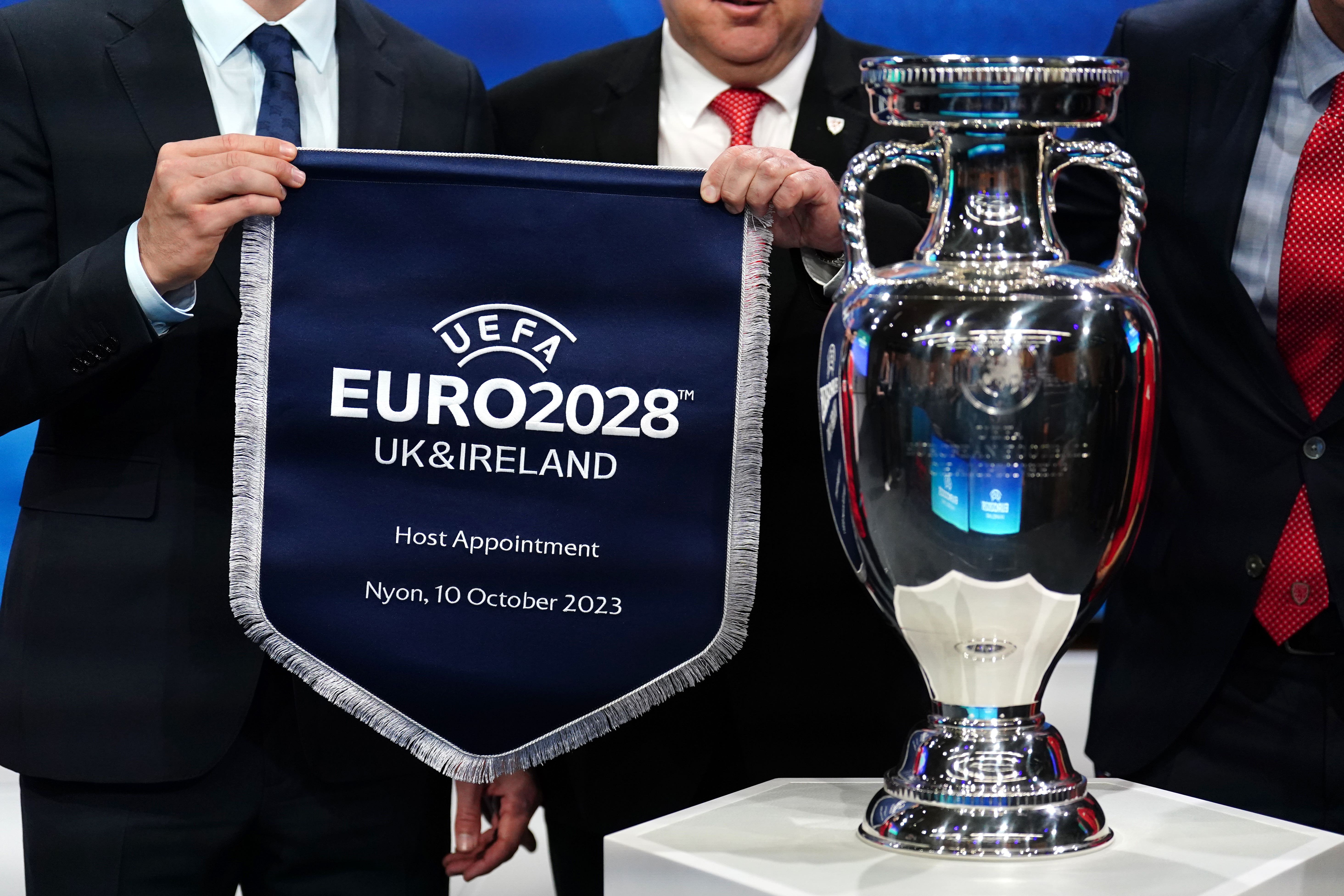The UK and Ireland were announced as the co-hosts of Euro 2028 back in 2023 (Mike Egerton/PA)
