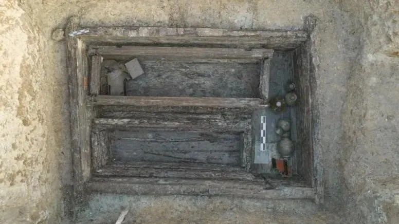 One of the tombs unearthed at ancient Chinese grave site