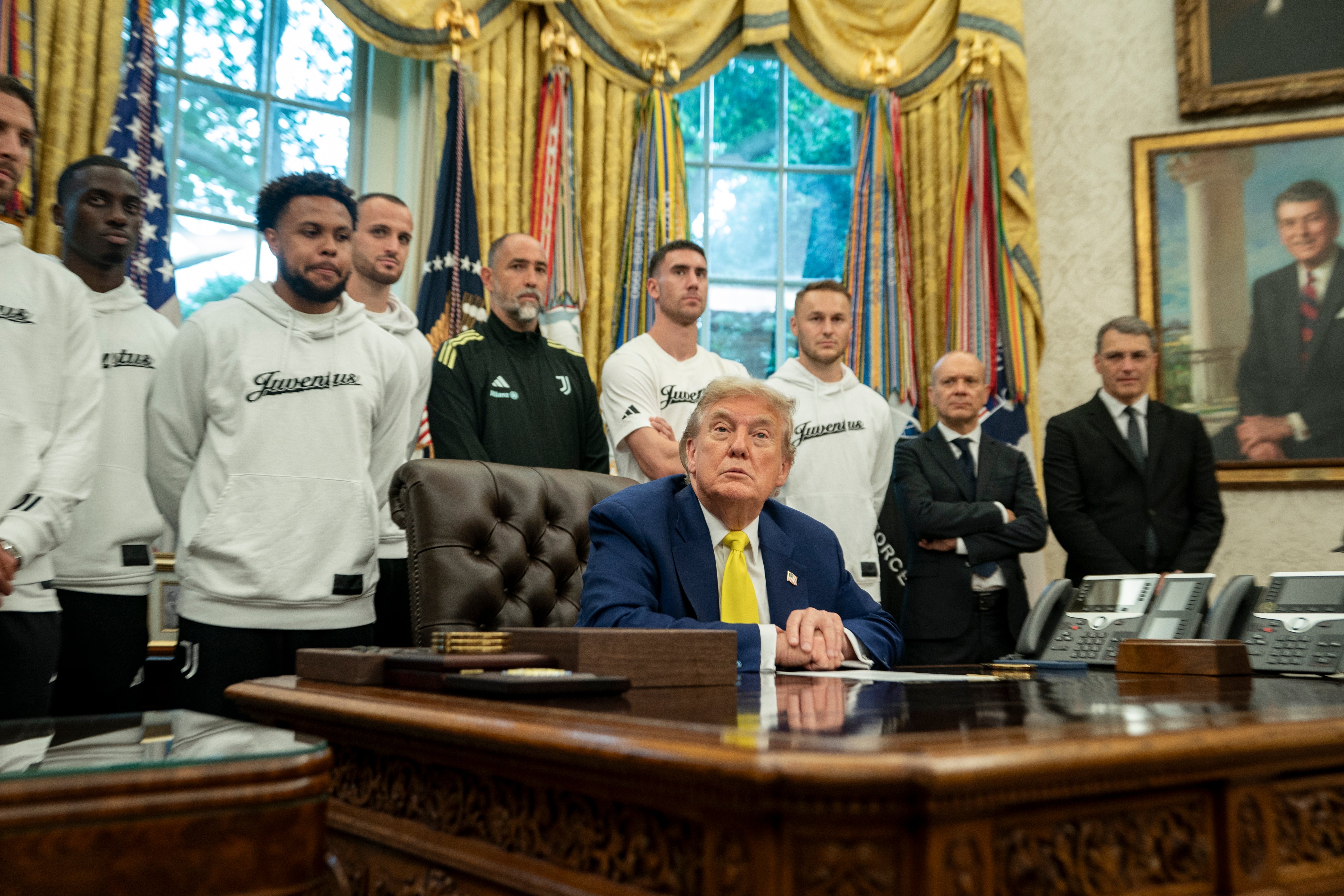 Donald Trump hosted the Juventus squad at the White House as part of the Club World Cup