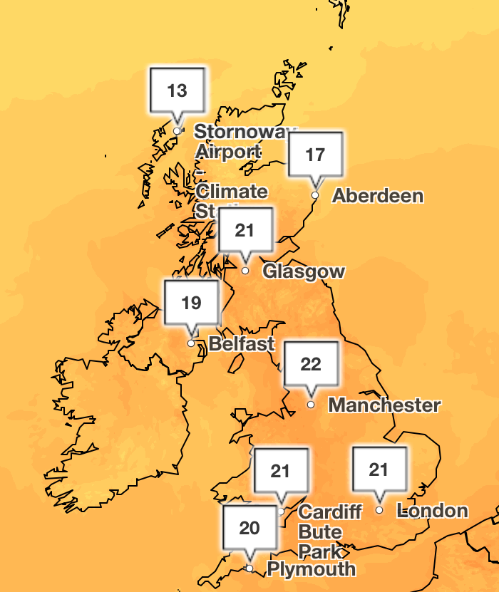 Temperatures could stay above 20C for the UK's first tropical night of the year