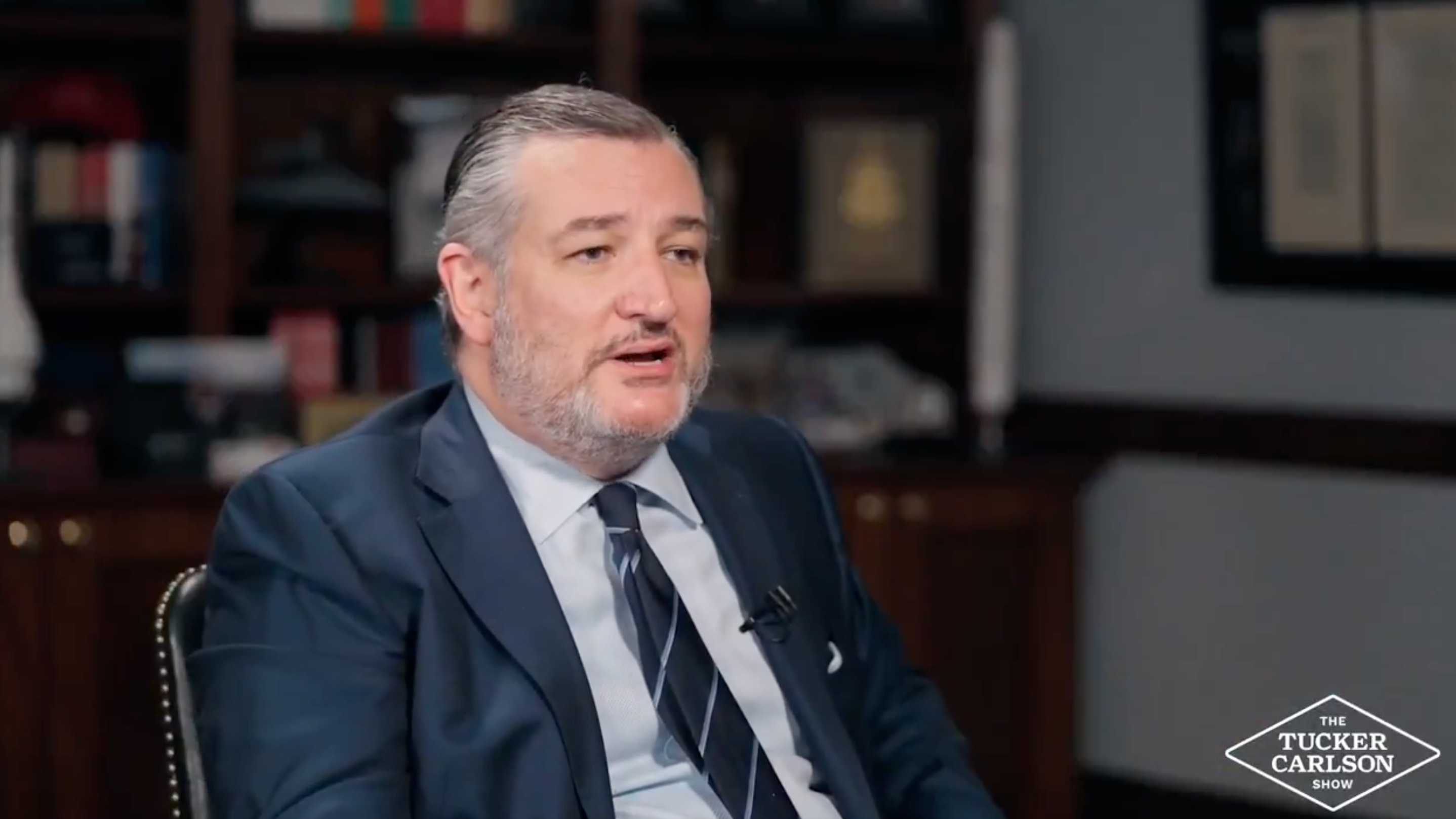 Beleagured Texas Senator Ted Cruz being grilled by Tucker Carlson