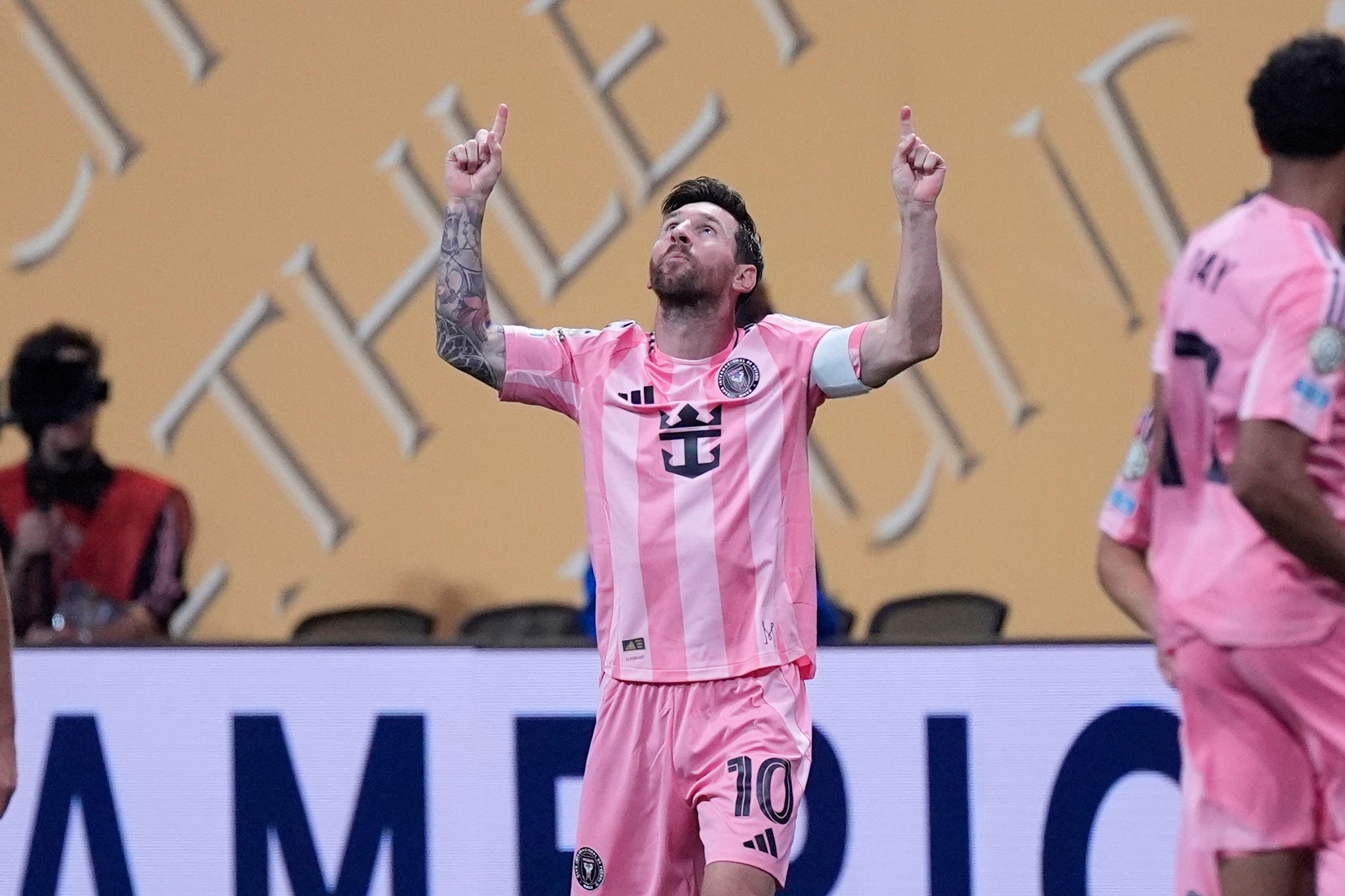Lionel Messi’s fine free-kick saw Inter Miami get their first win at the Club World Cup (Mike Stewart/AP)