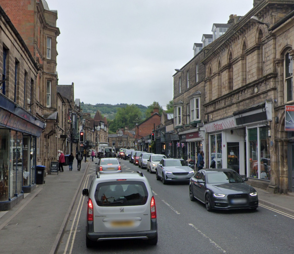 Matlock’s high street is known for its display of flags, including the St George’s Cross, the union flag, and the Derbyshire county flag