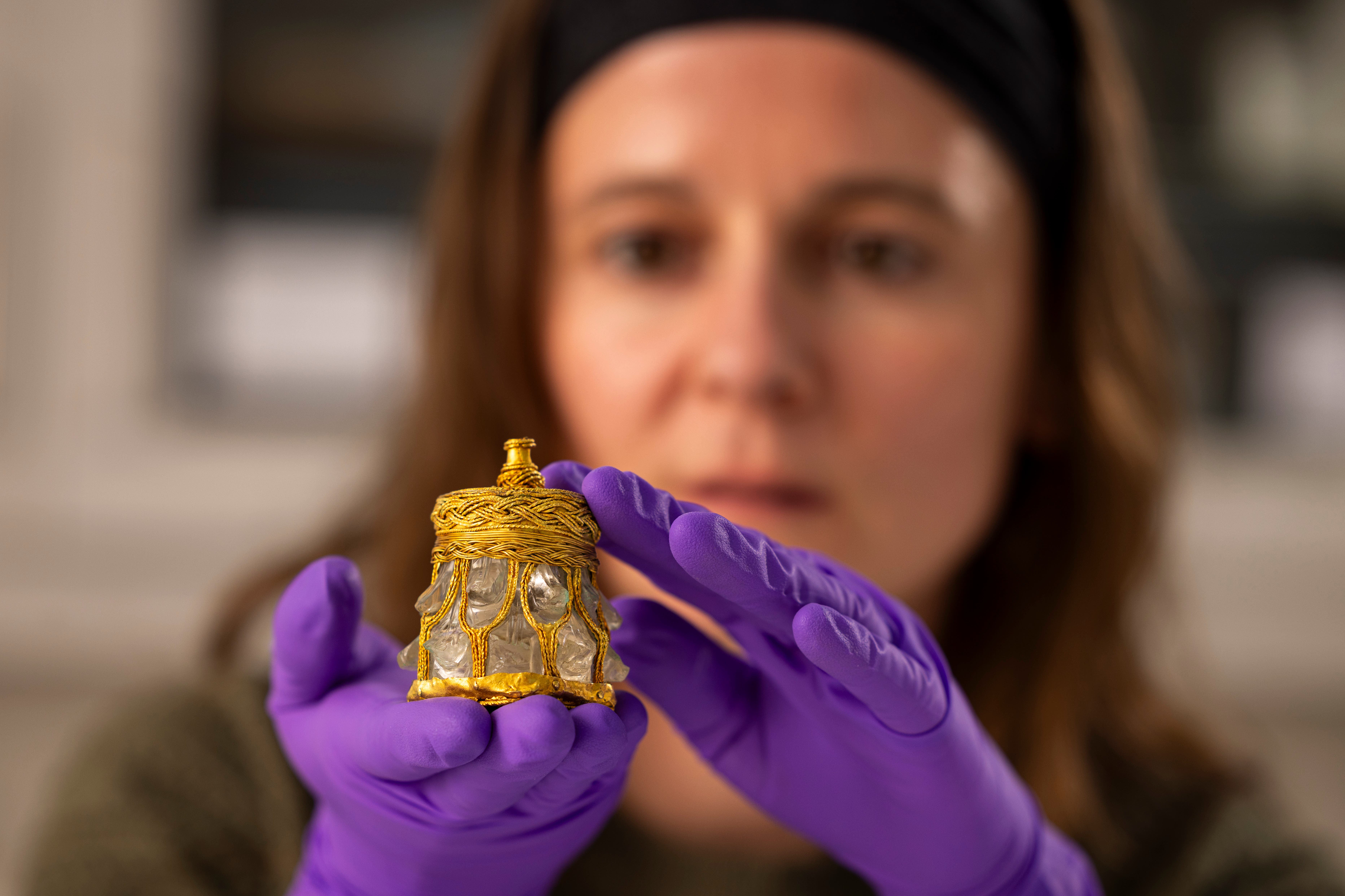 The rock crystal jar is due to go on display for the first time ever (Neil Hanna/PA)