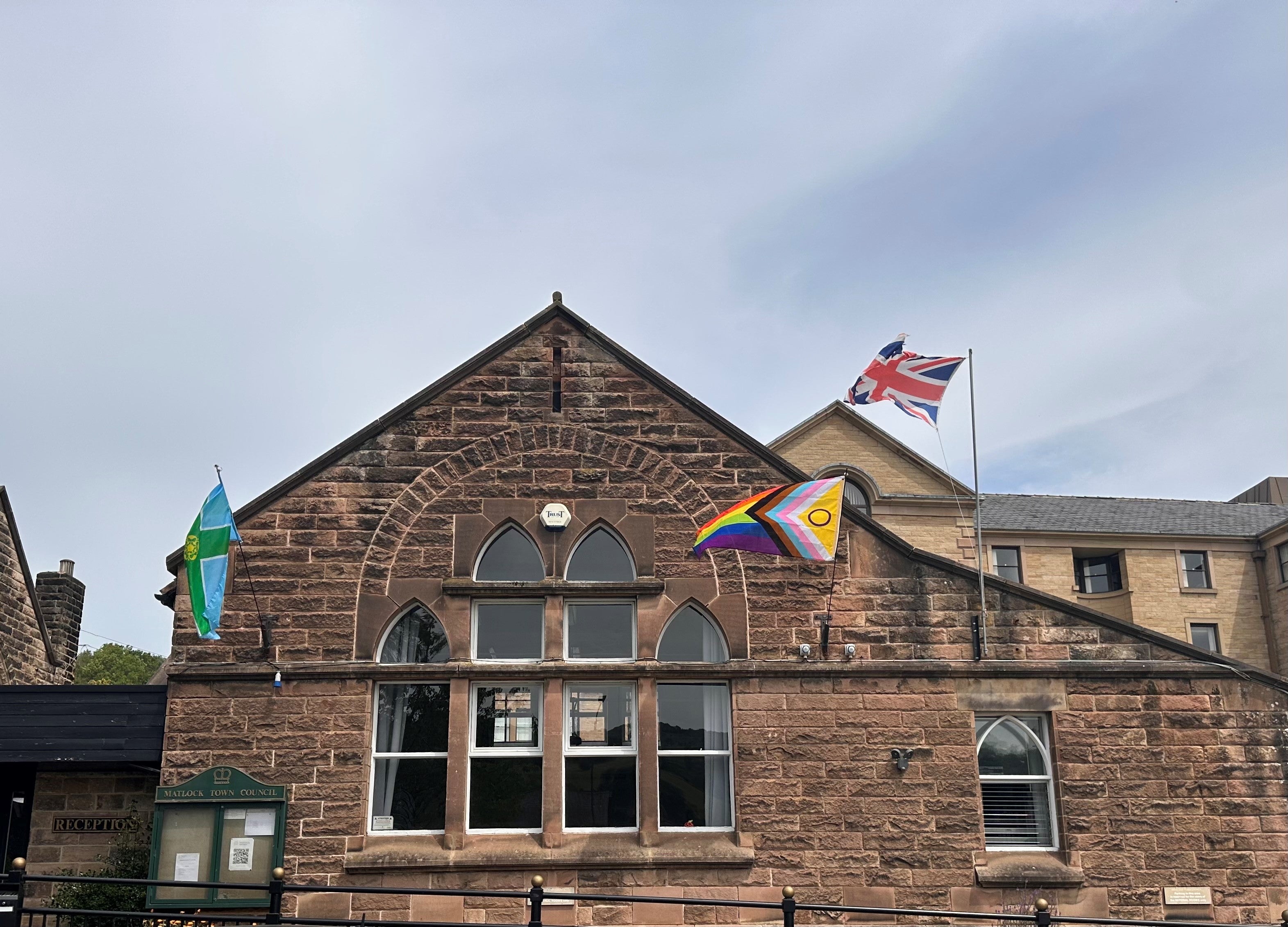 <p>To mark national Pride month this June, the rainbow LGBTQ+ standard was installed above a Christian charity-run bookshop. It has since been removed, and is now at a new location in the town, as pictured.</p>