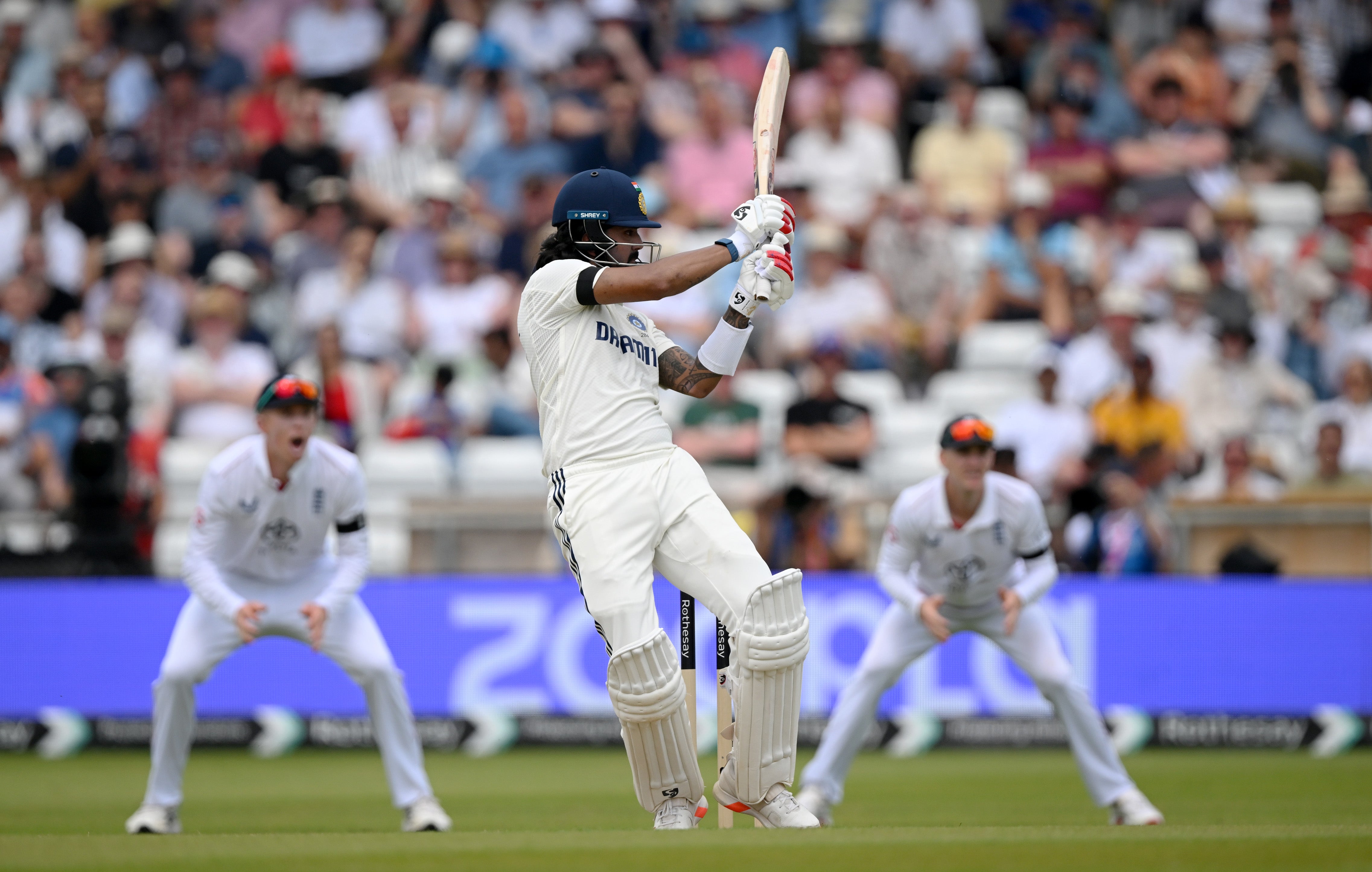 KL Rahul made a classy 42 but edged to slip just before lunch