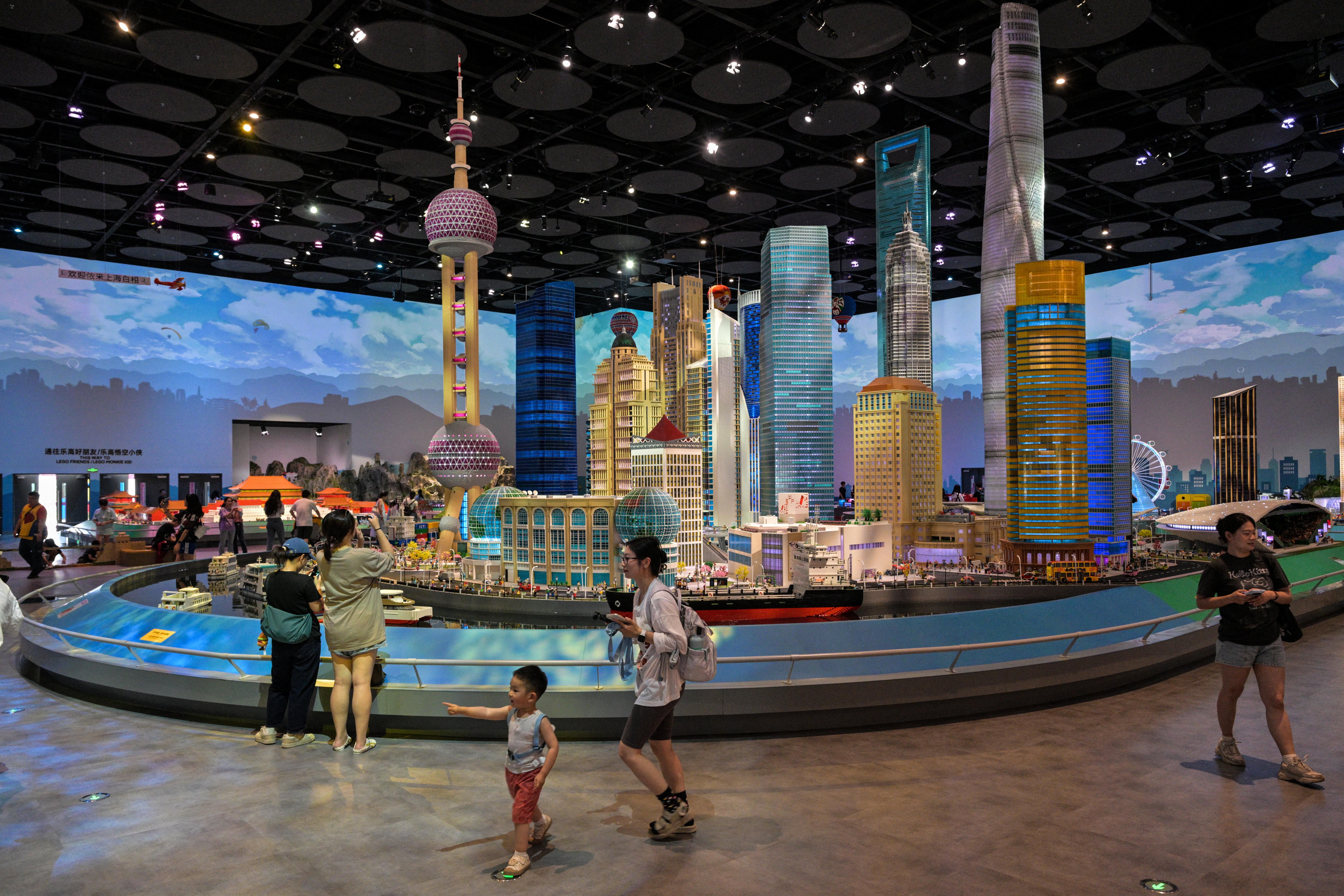 A Lego replica of Shanghai's Lujiazui financial district