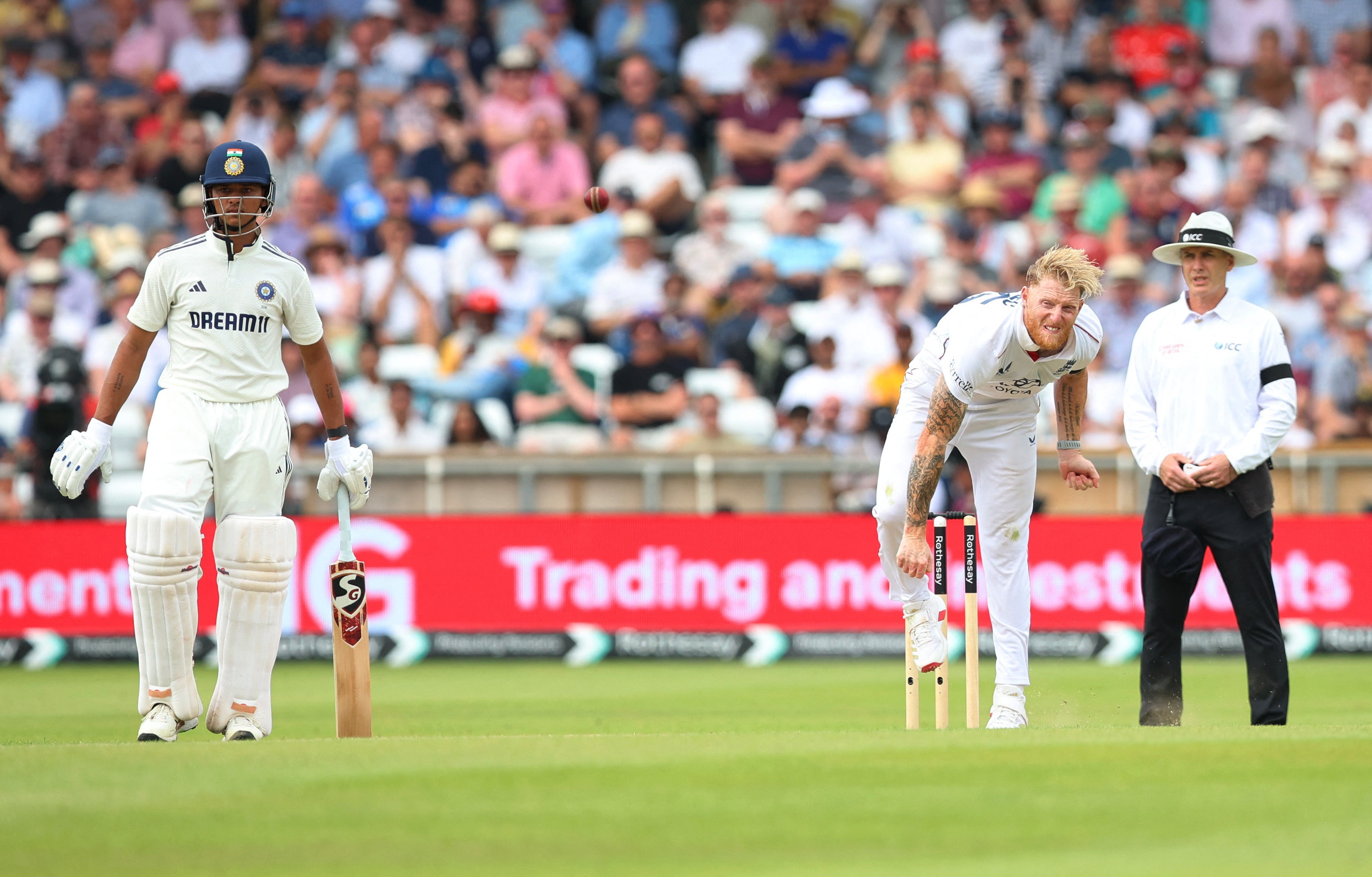 Ben Stokes was the pick of England's bowlers taking two wickets on a tough day after winning the toss and deciding to field first