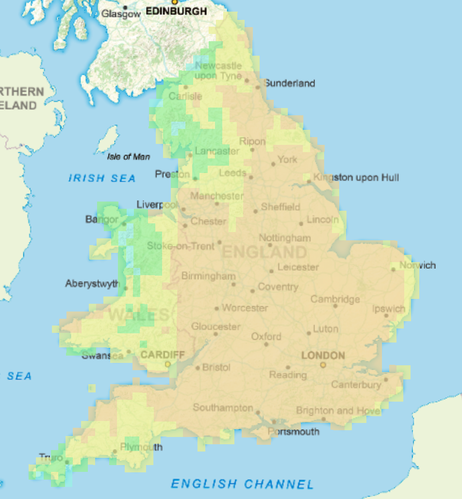 Met Office's Fire Severity Index: majority of England has a very high fire severity if one were to start