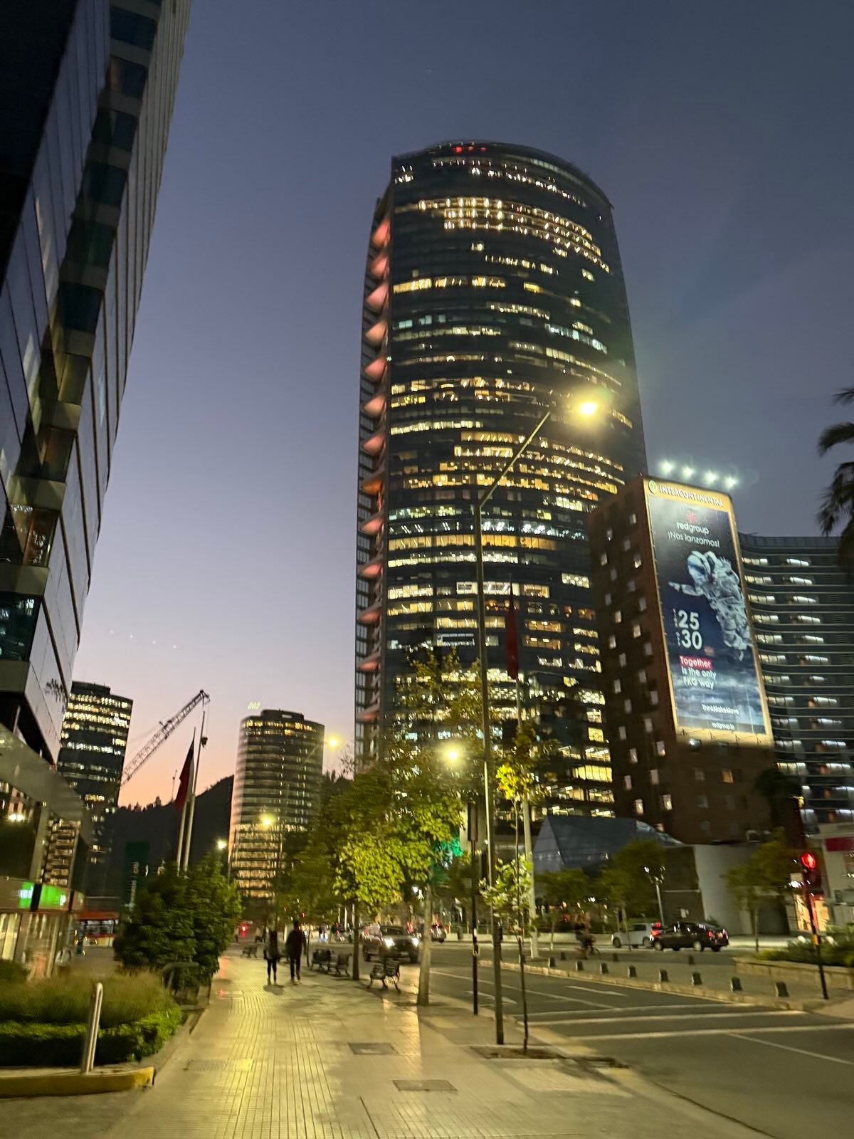 A view from Isabella's new life in Chile, showing the capital, Santiago in the evening
