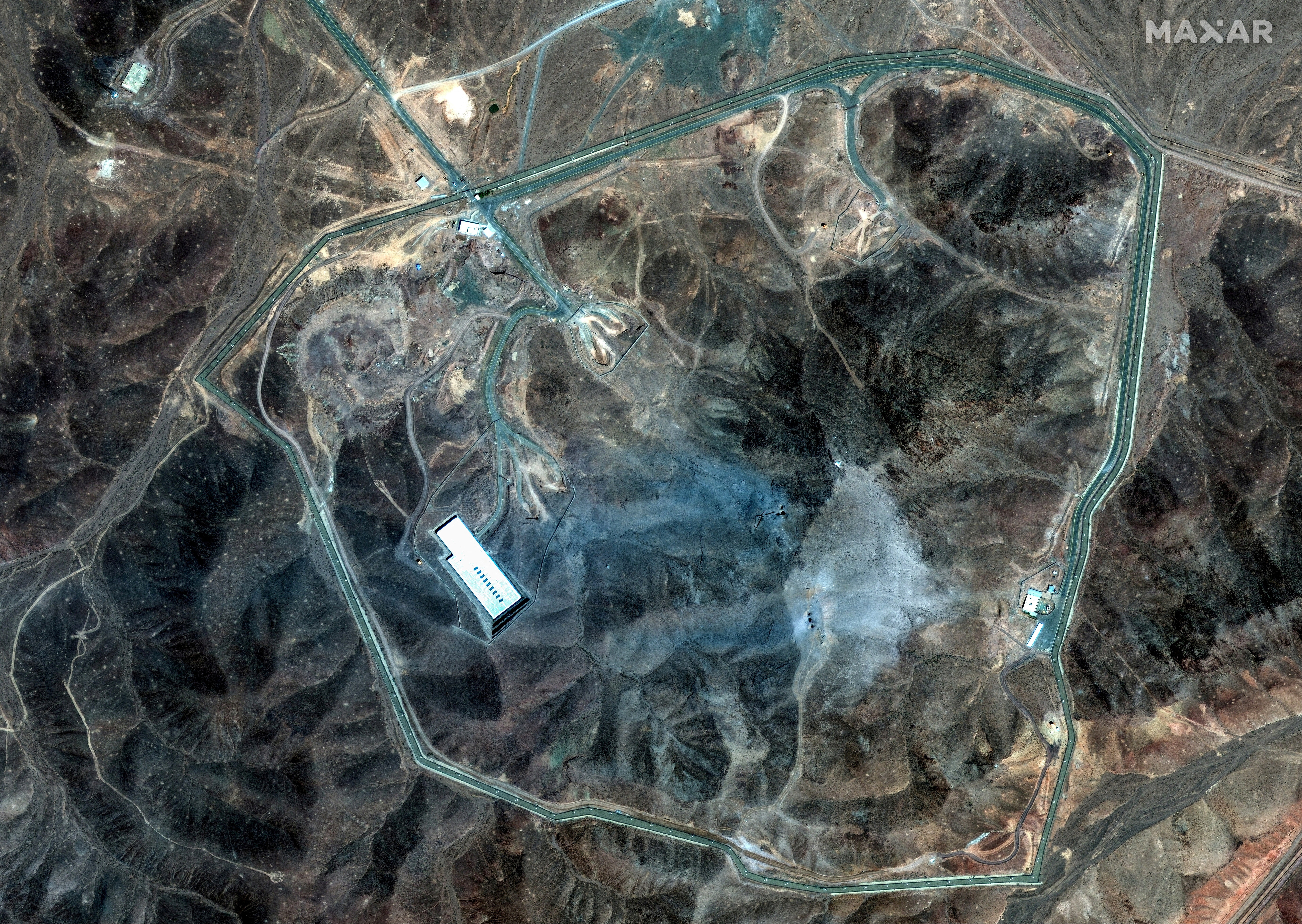 A satellite view shows an overview of Fordow underground complex, after the U.S. struck the underground nuclear facility, near Qom, Iran June 22, 2025.