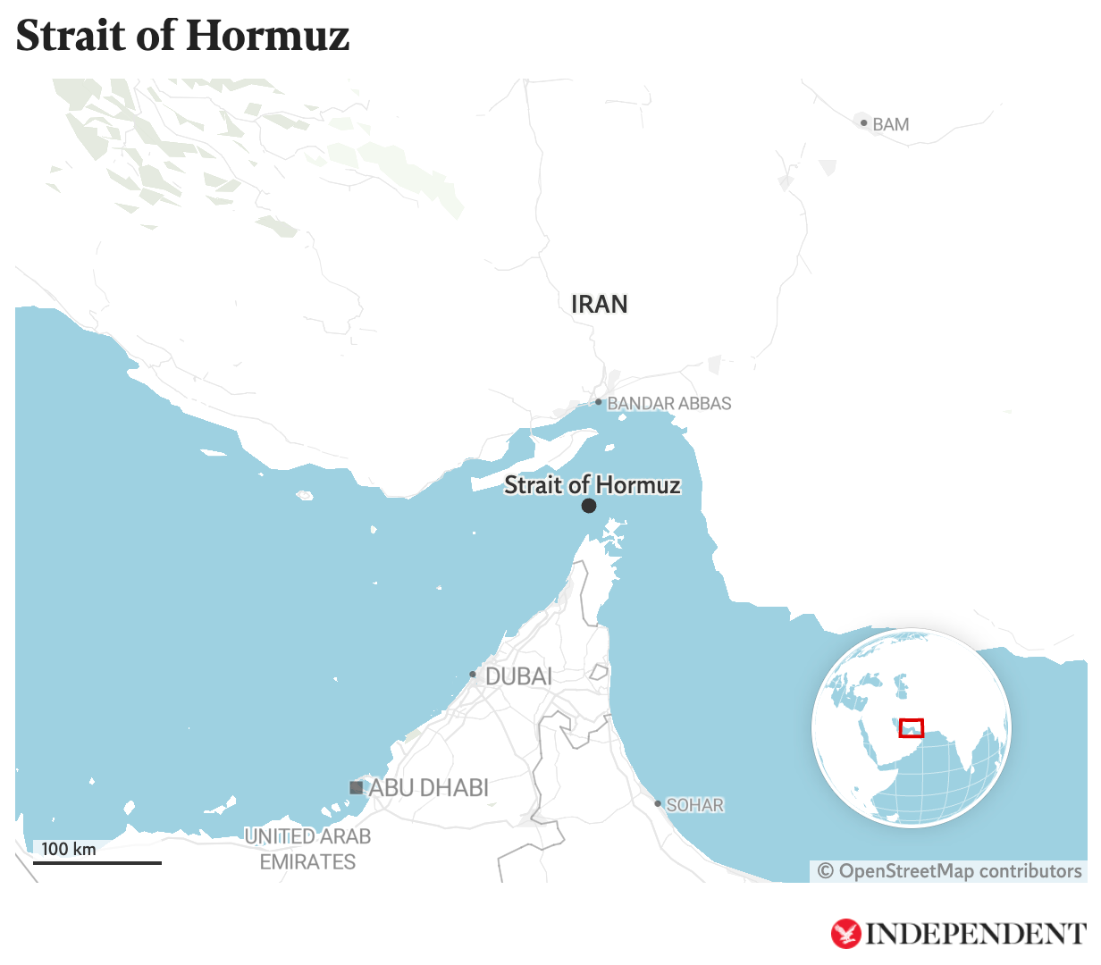 Strait of Hormuz map