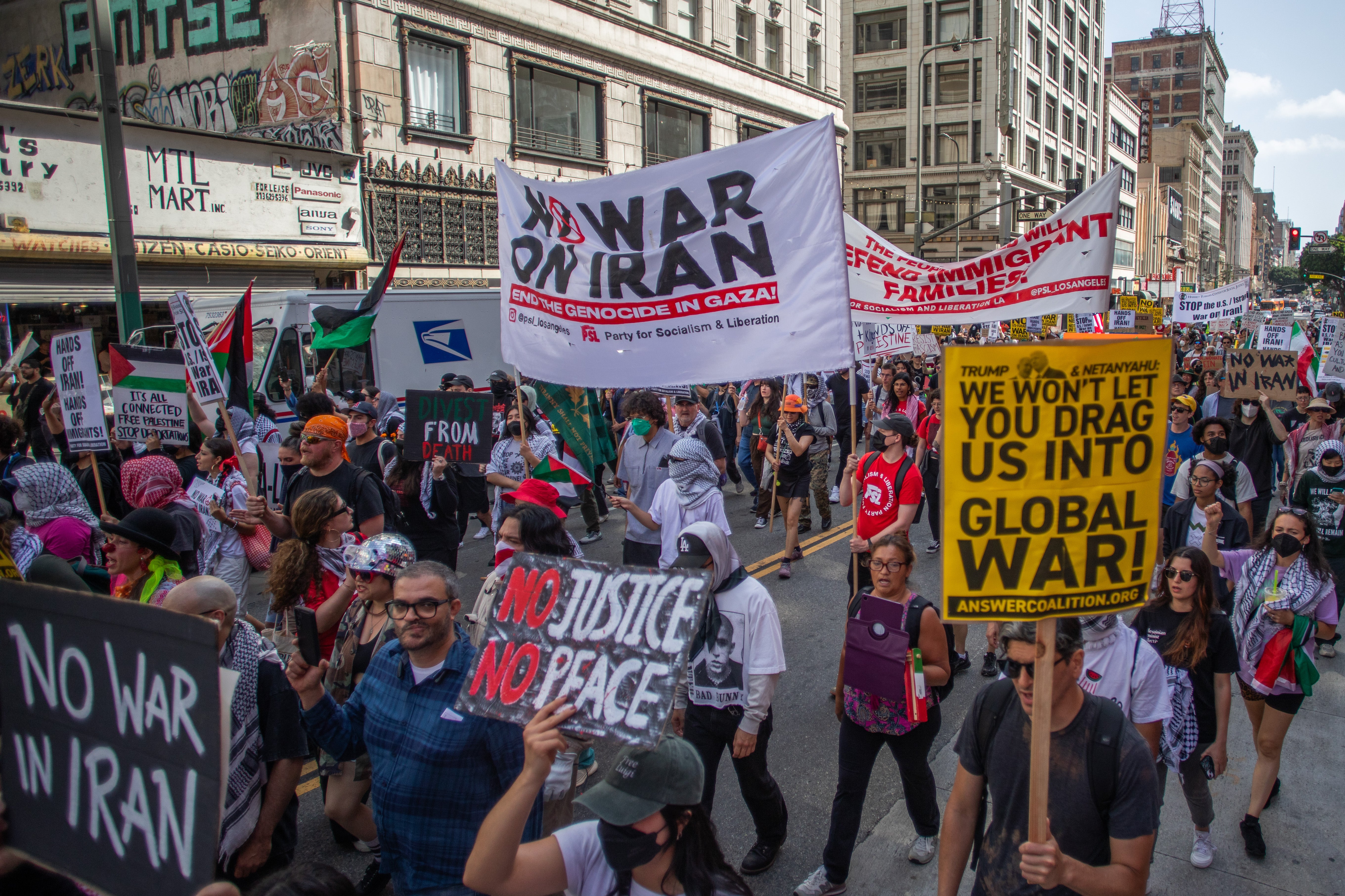 Protests in Los Angeles against US involvement in Israel’s war with Iran follow an explosive streak of demonstrations across the country against the Trump administration