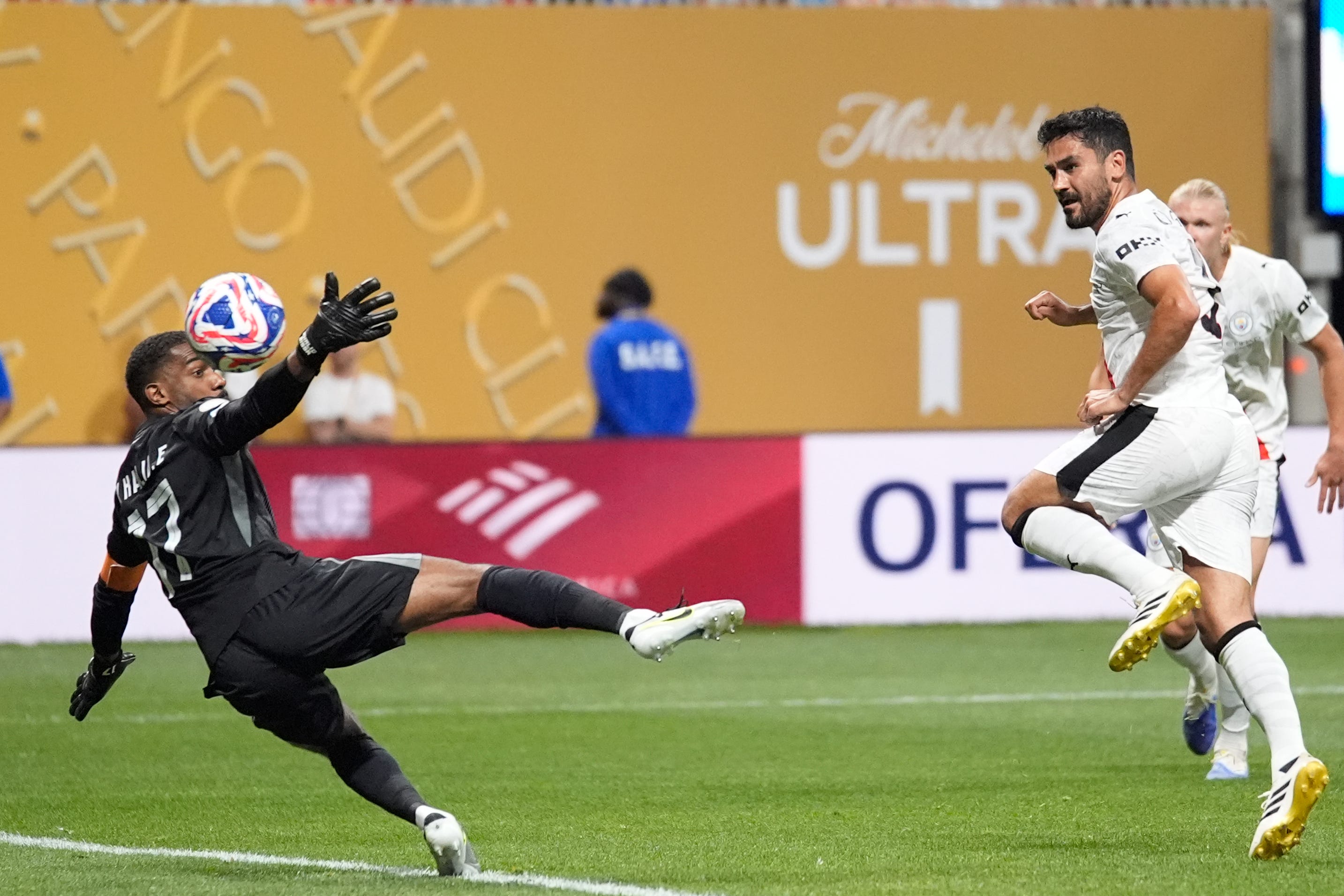 llkay Gundogan, right, scored twice (Brynn Anderson/AP)