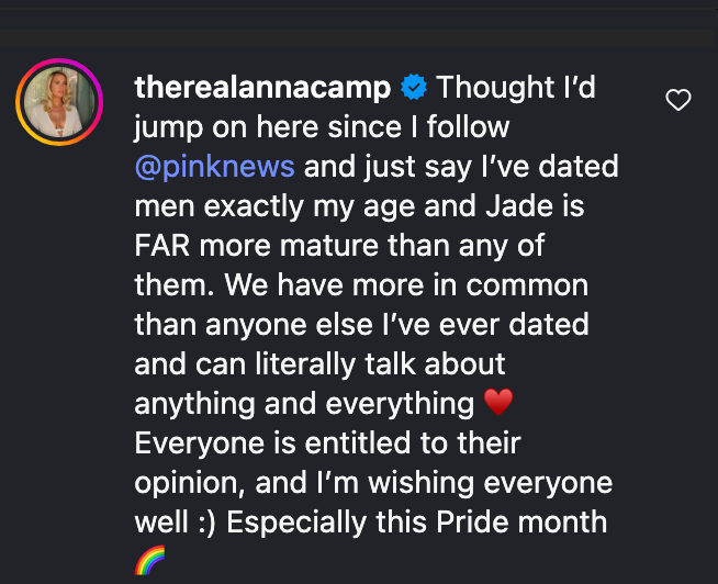 Anna Camp defended 18-year relationship age gap