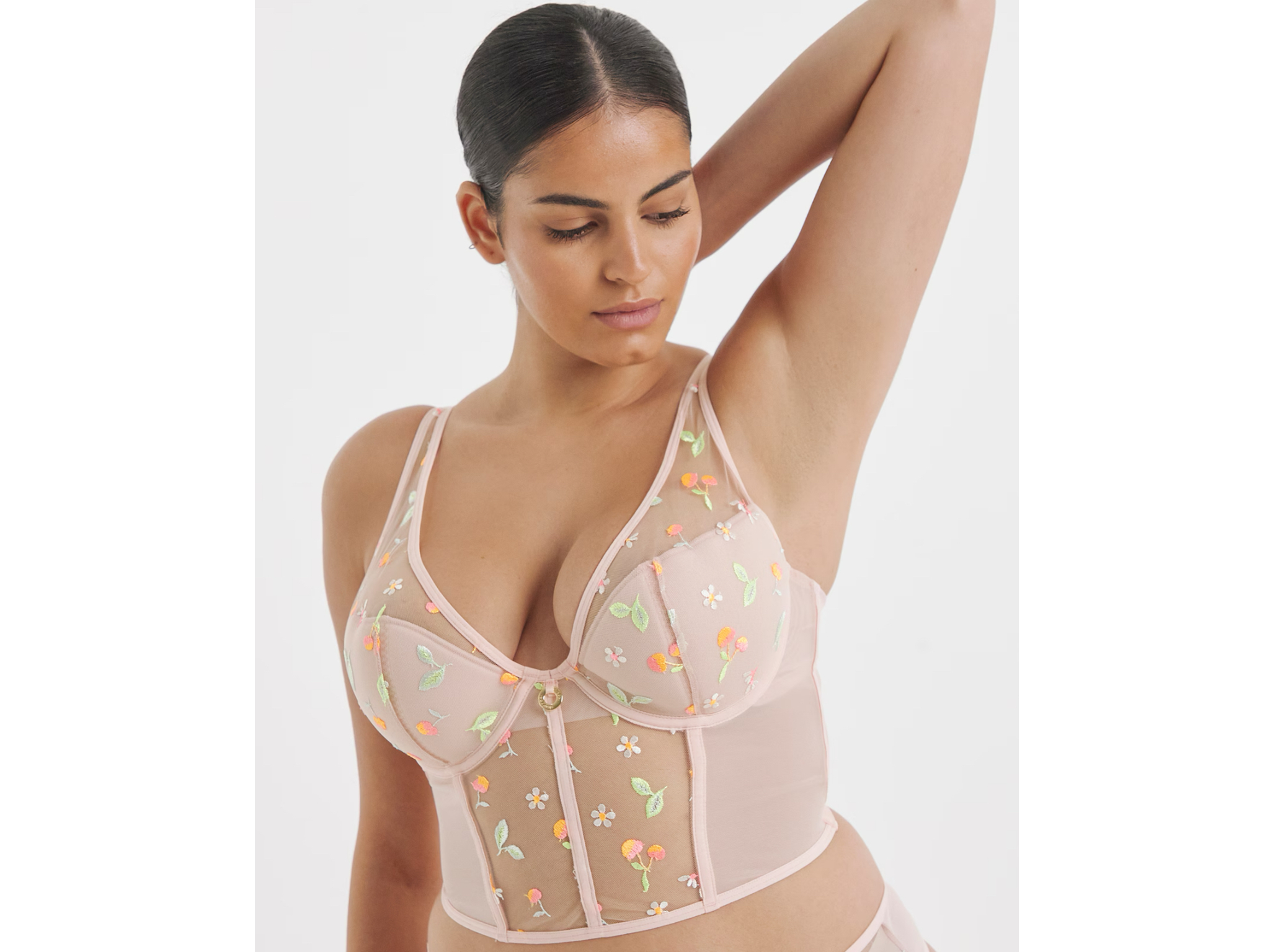 Best bra for bigger bust Indybest review Simply Be summer embroidery half padded longline bra