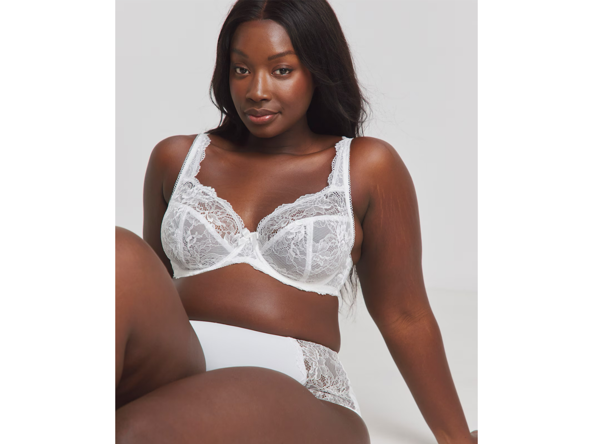 Best bras for bigger busts IndyBest review Pretty Secrets Ella white lace bra