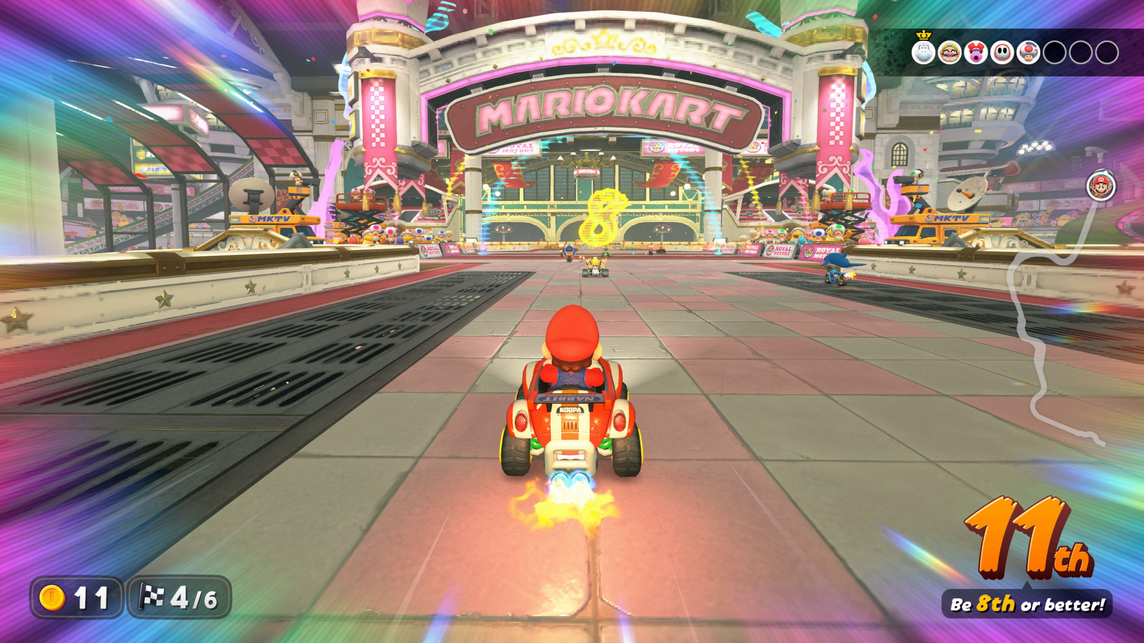 An official screenshot of Mario Kart World Knockout Tour