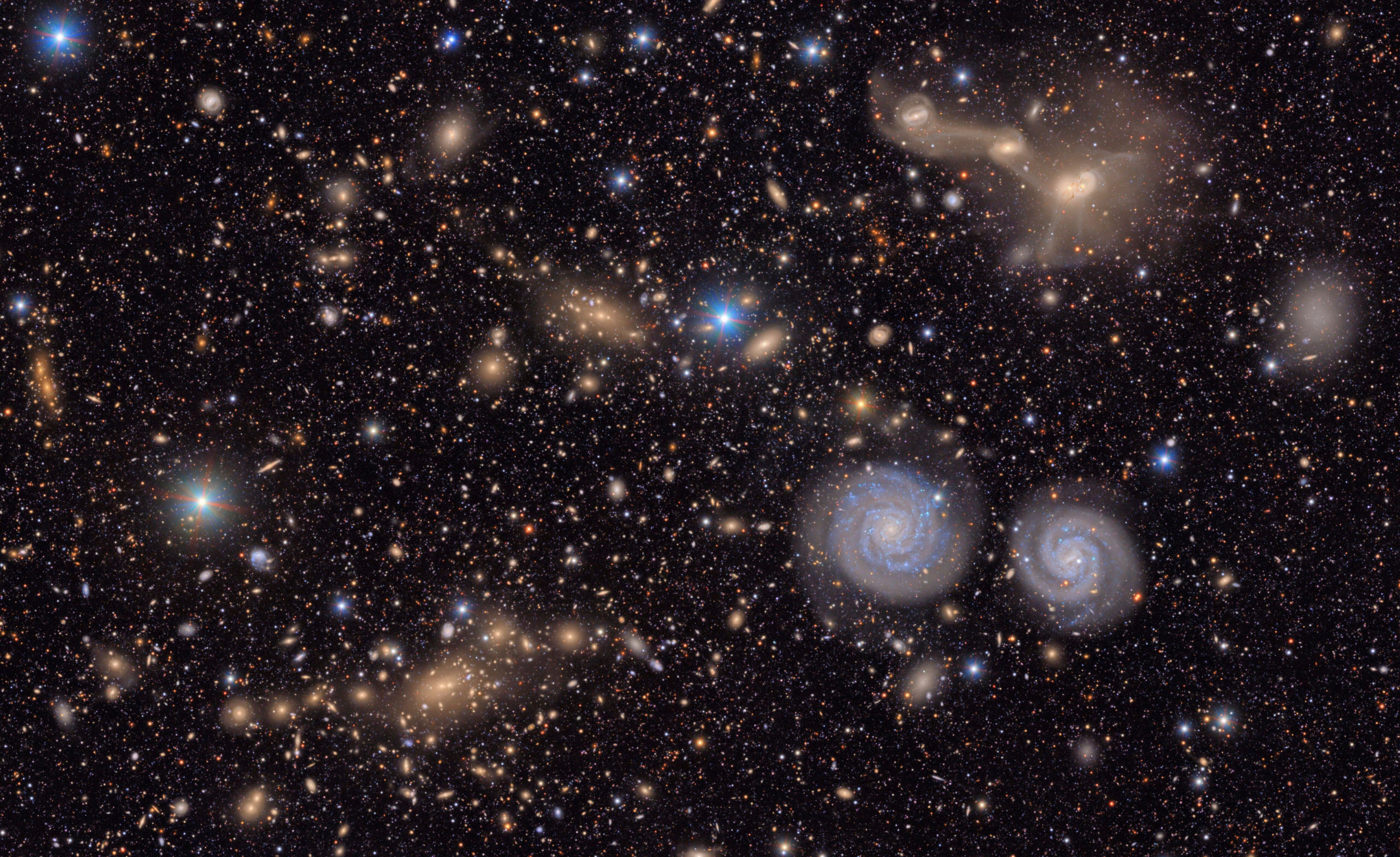 This image provided by the NSF-DOE Vera C. Rubin Observatory shows a small section of the observatory's total view of the Virgo cluster