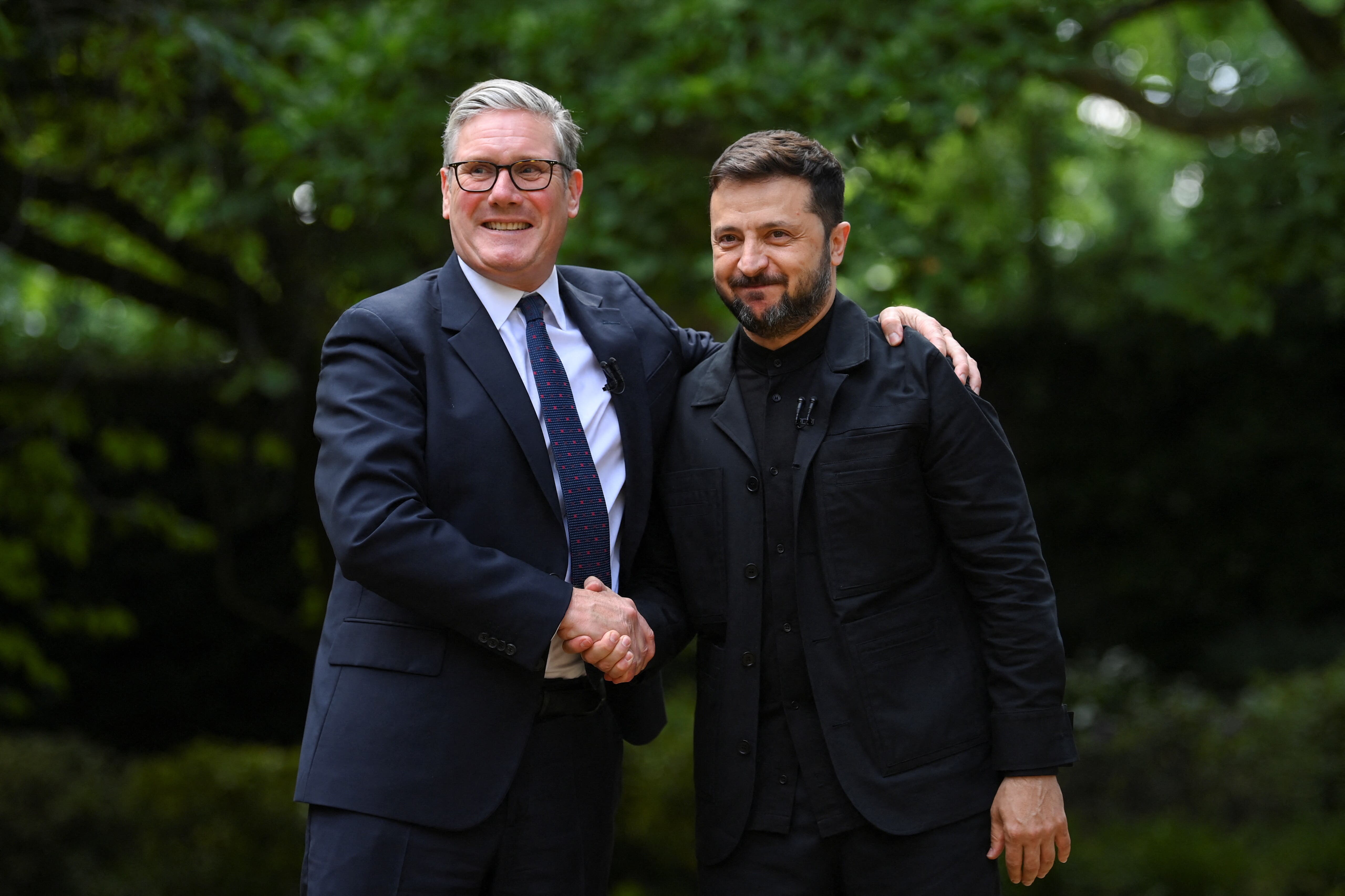 Keir Starmer with Volodymyr Zelensky during talks at 10 Downing Street