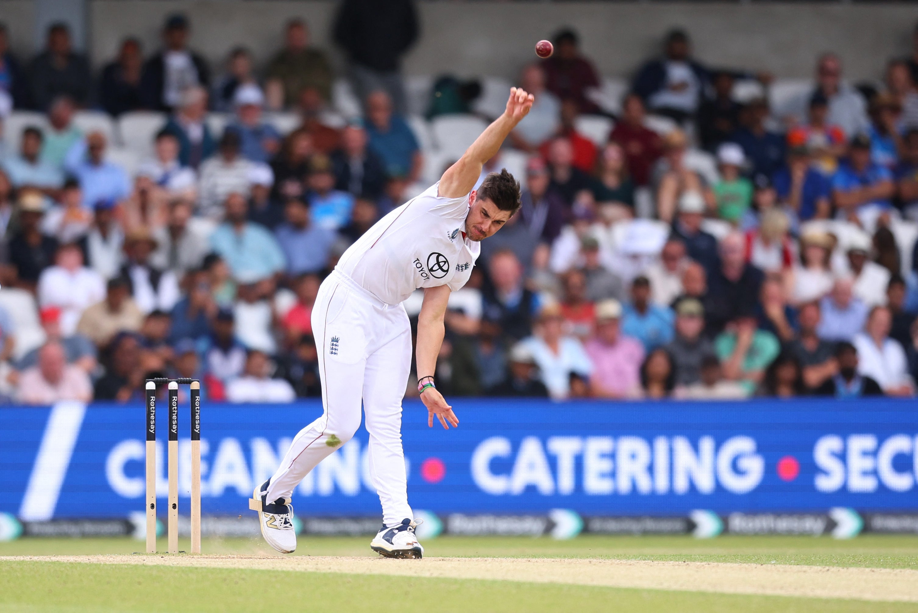 Josh Tongue takes 3-72 to mop-up the Indian tail for the second time in the match