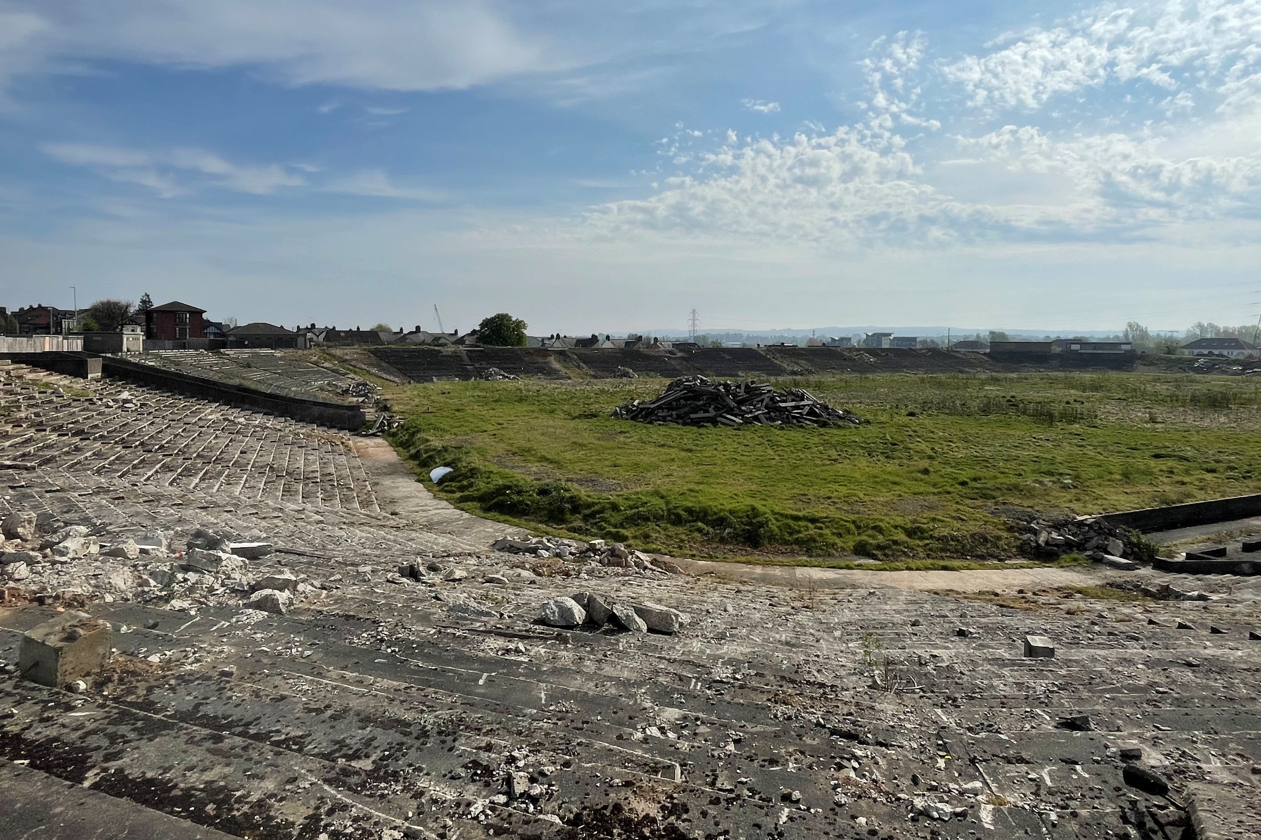 A general view of the derelict grounds of the Casement Park stadium (David Young/PA)