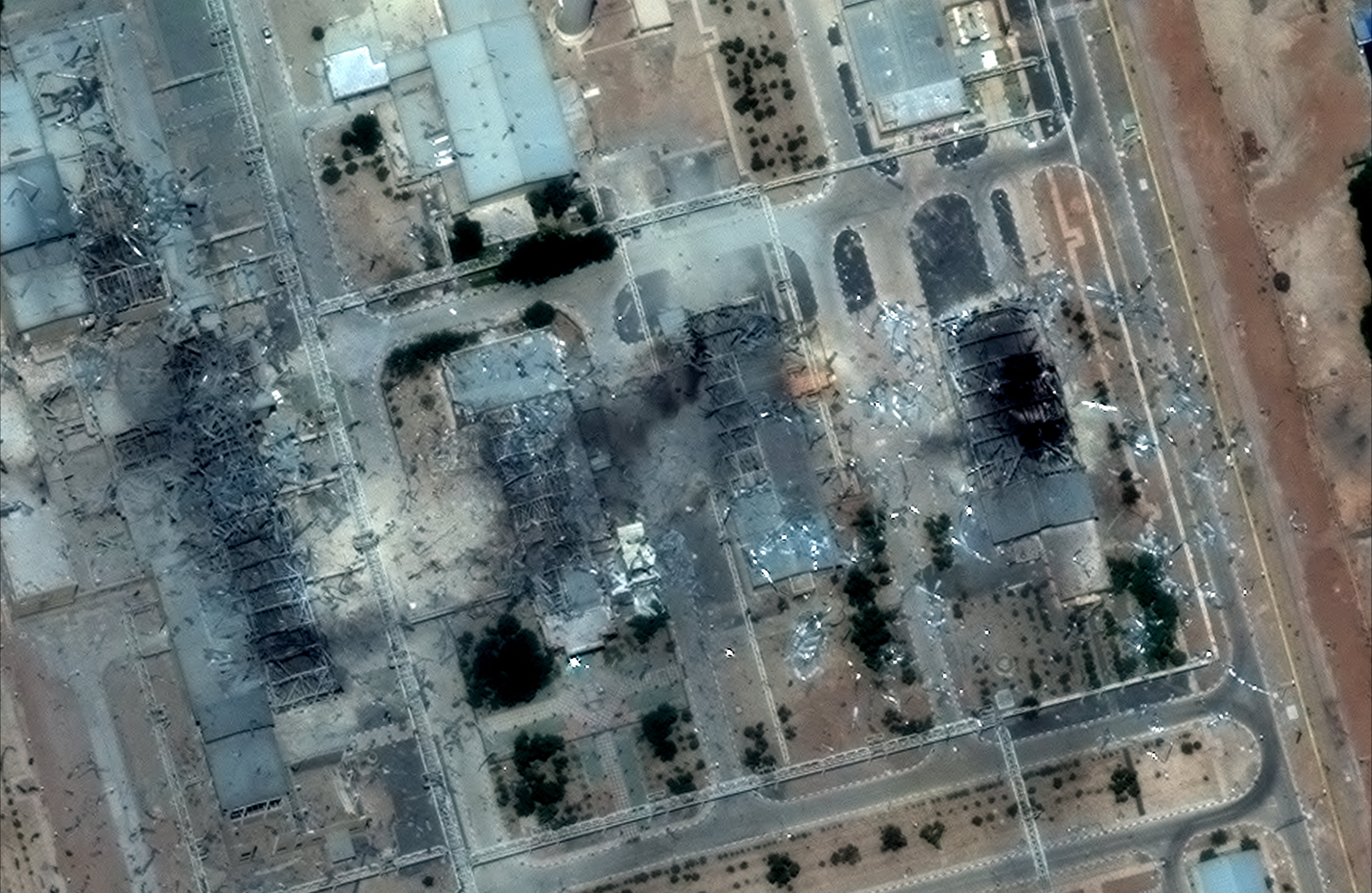 Satellite image of damage after US strikes on Iran Isfahan nuclear technology center